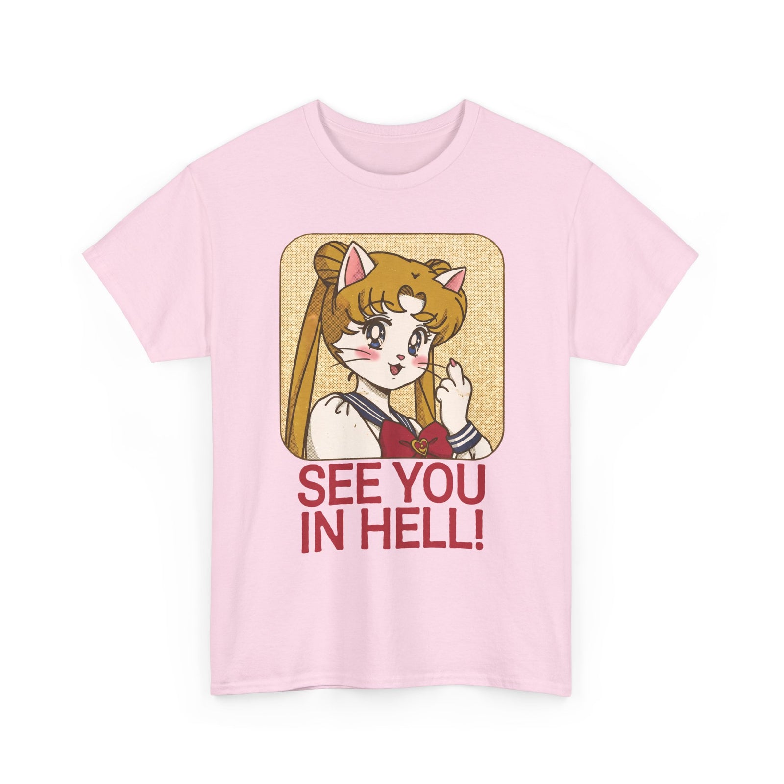 See You In Hell Anime Cat T-Shirt — Cute Magical Girl Parody Graphic