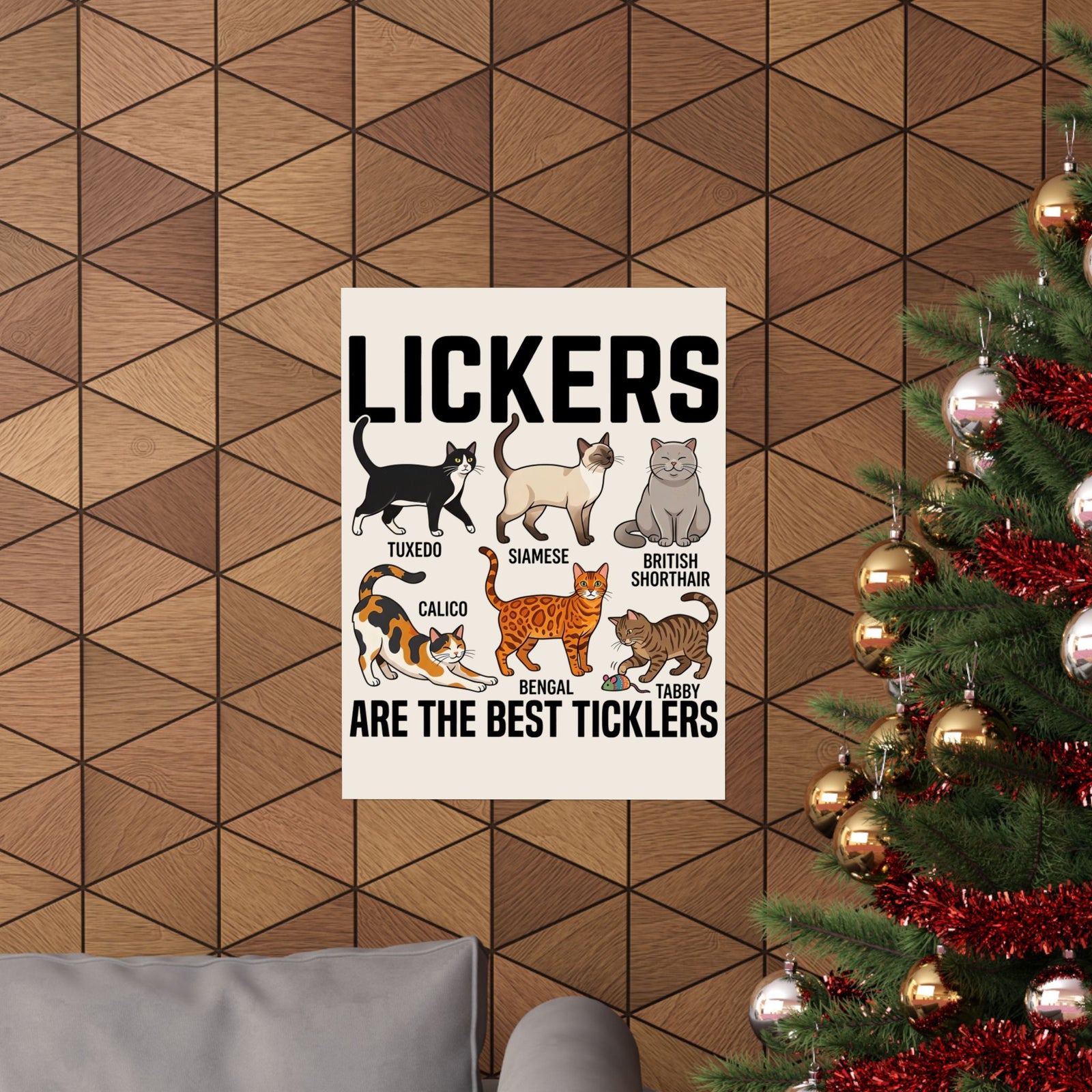 Cats Lickers Poster Funny Cat Lover Poster
