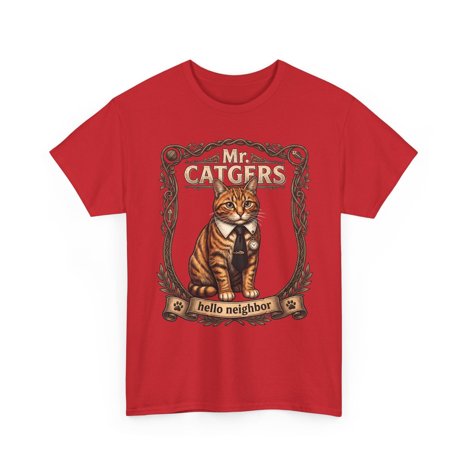 Mr. Catgers Hello Neighbor Tabby Cat Shirt — Funny Pop Culture T-Shirt