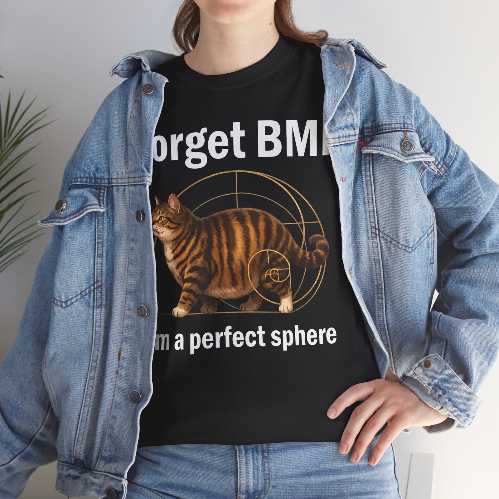 "Forget BMI I'm A Perfect Sphere" Funny Chonk Cat T-Shirt
