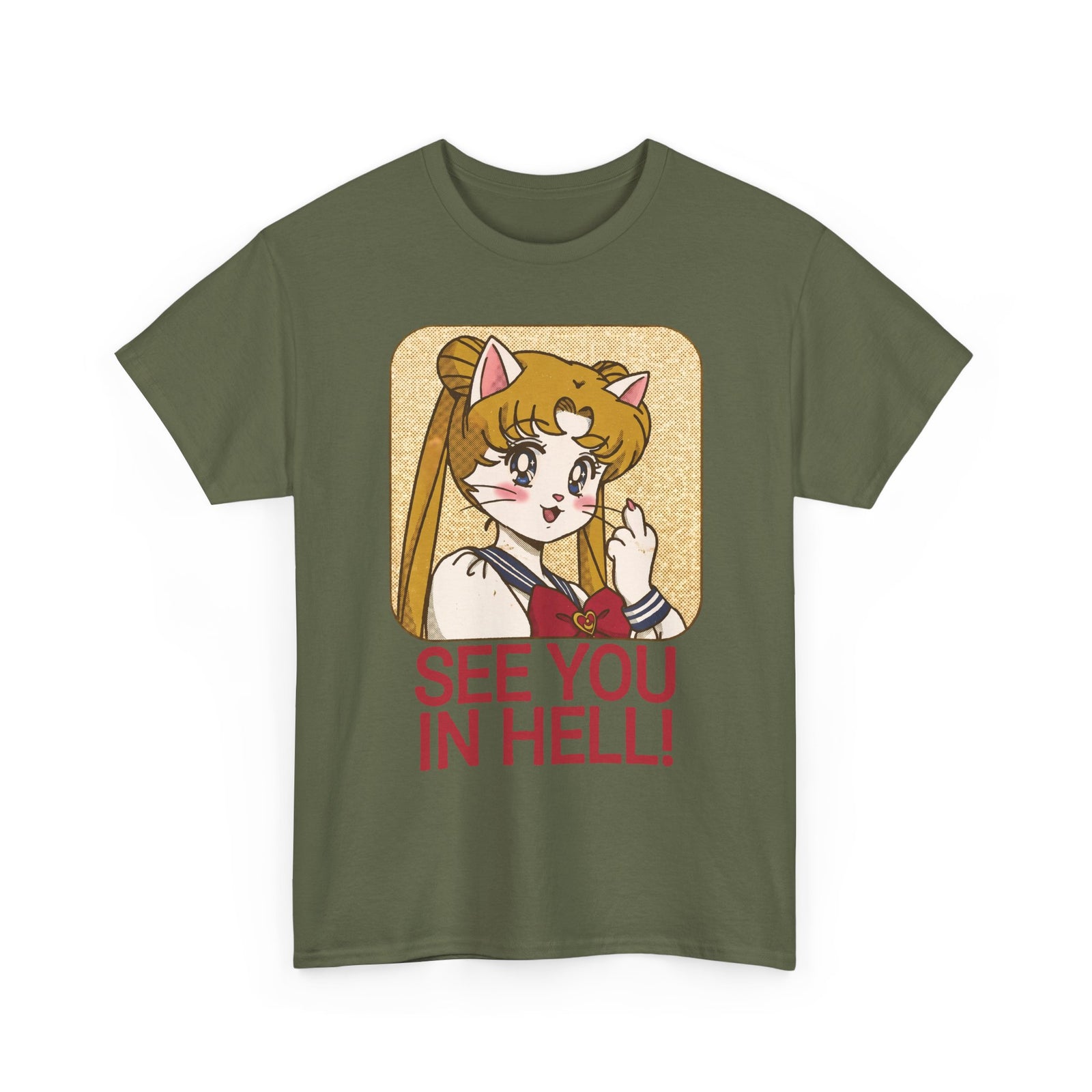 See You In Hell Anime Cat T-Shirt — Cute Magical Girl Parody Graphic