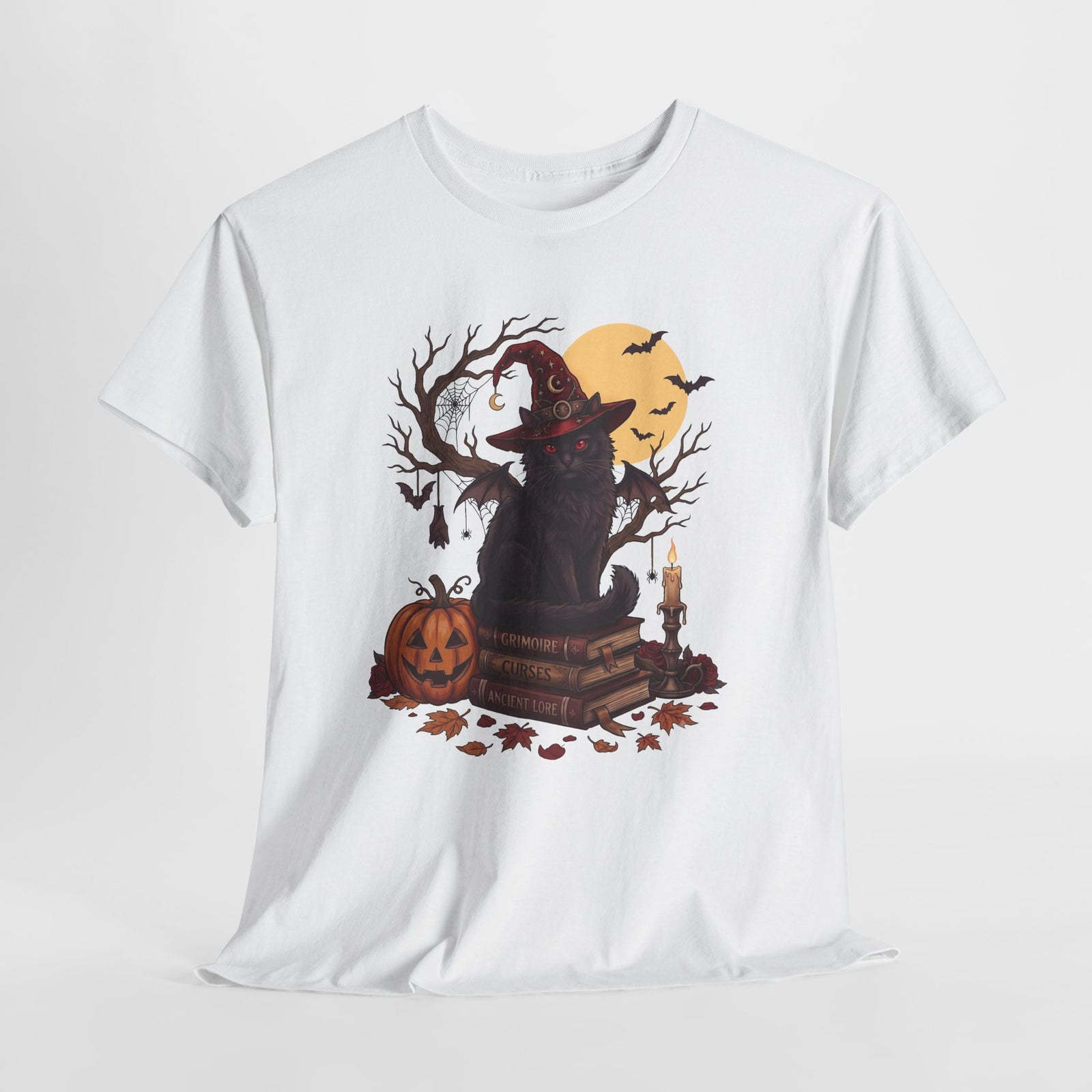 Ancient Lore Bat-Winged Black Cat Shirt — Gothic Witchy Halloween T-Shirt