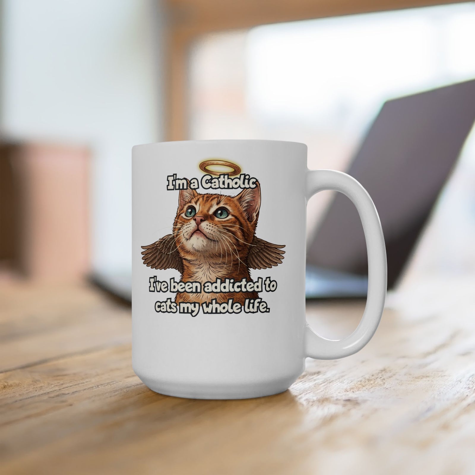 "I've Been Addicted to Cats My Whole Life" Cat Lover Ceramic Mug