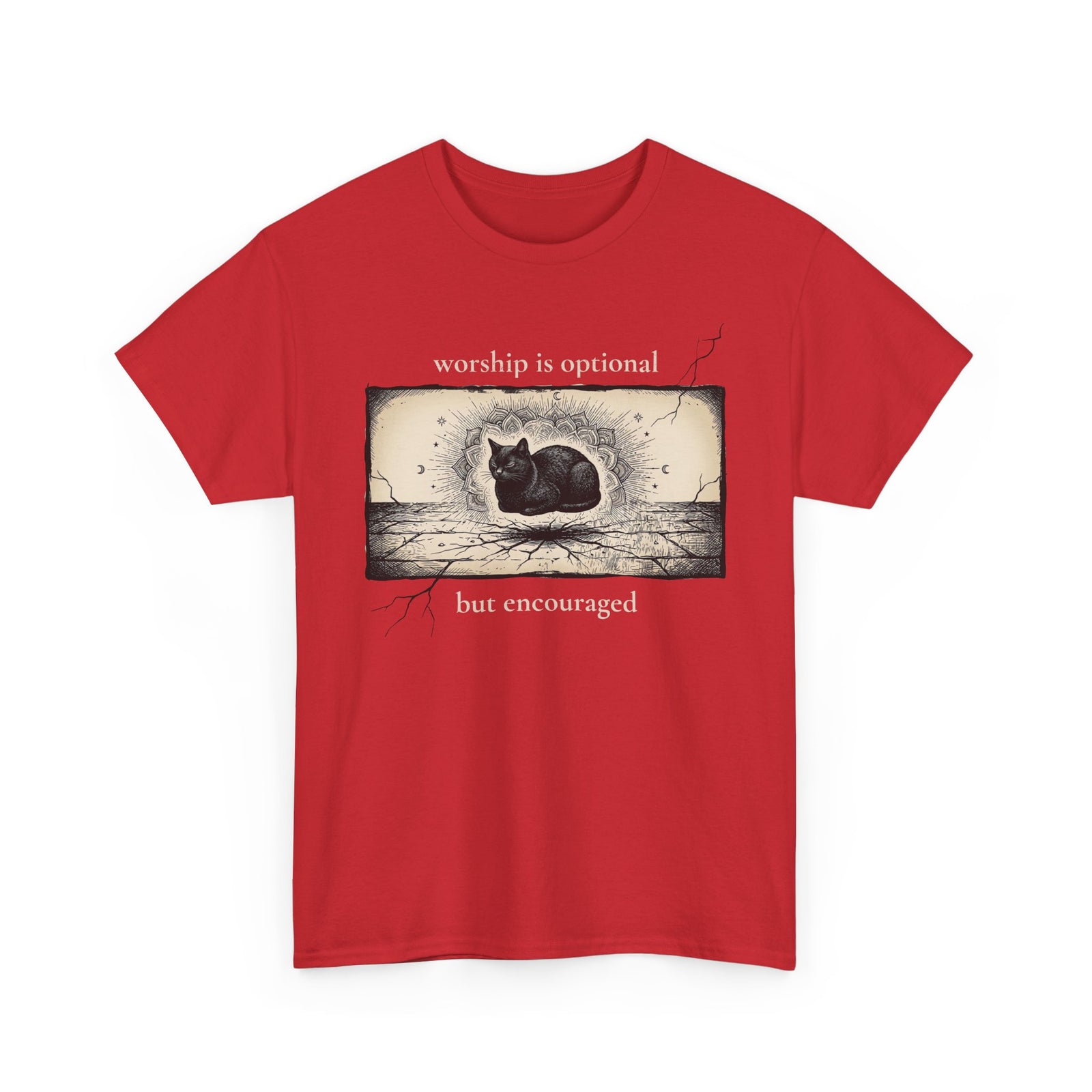 Worship Is Optional But Encouraged Cat T-Shirt