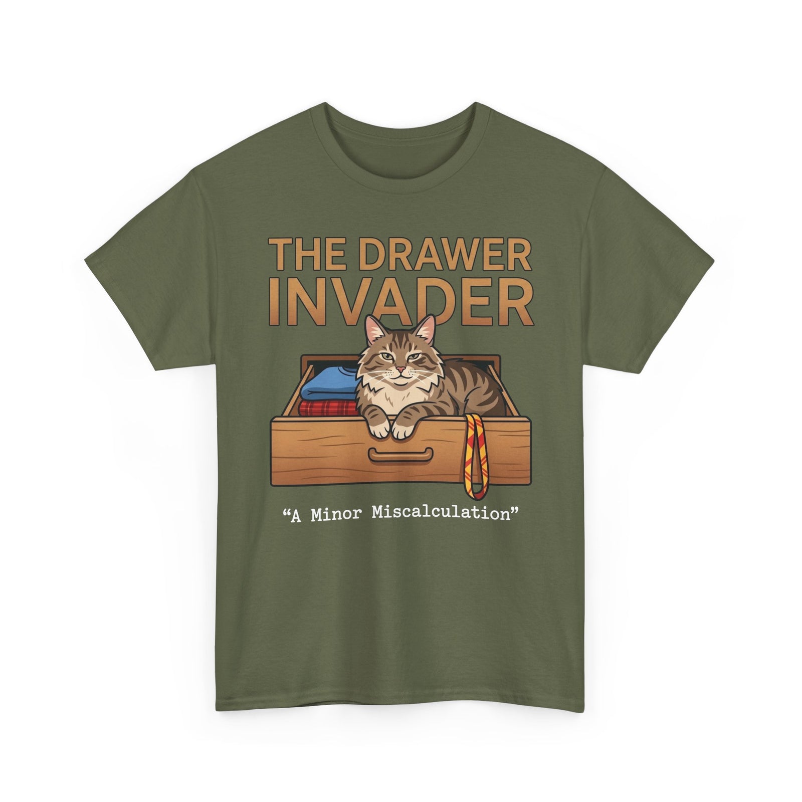 Cat Drawer T‑Shirt — "The Drawer Invader" Cute Cat in Drawer Tee
