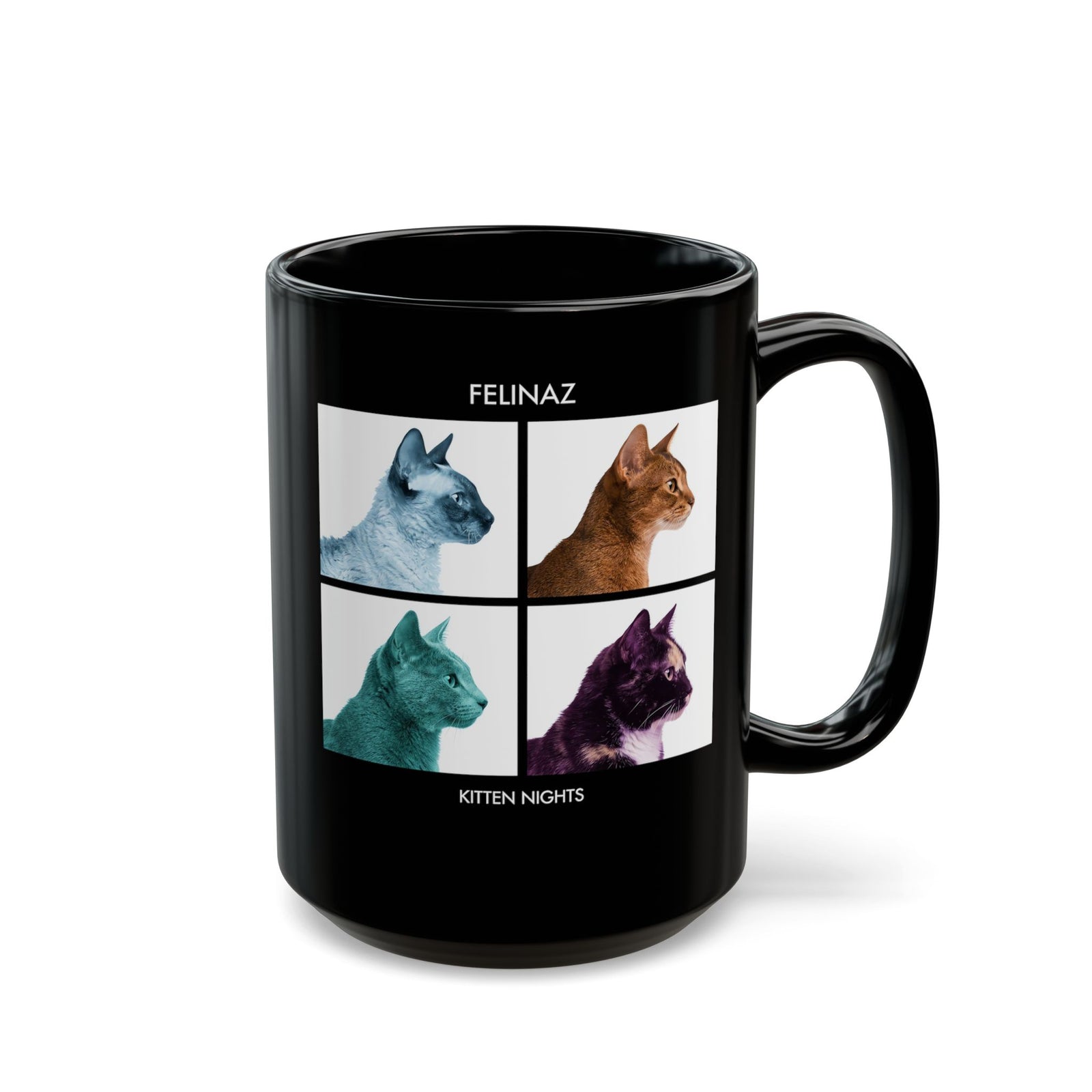 Felinaz Kitten Night Cat Parody Black Mug