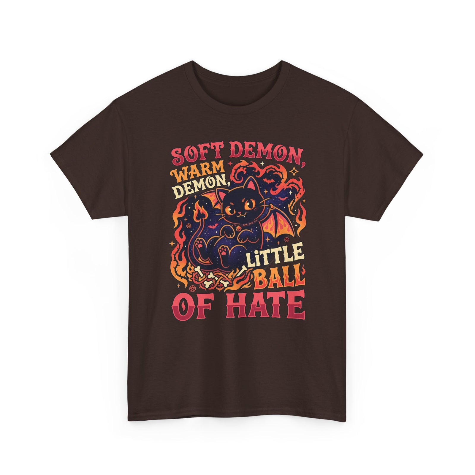 Soft Demon Cat T-Shirt — "Little Ball of Hate" Cute Demon Kitty Tee