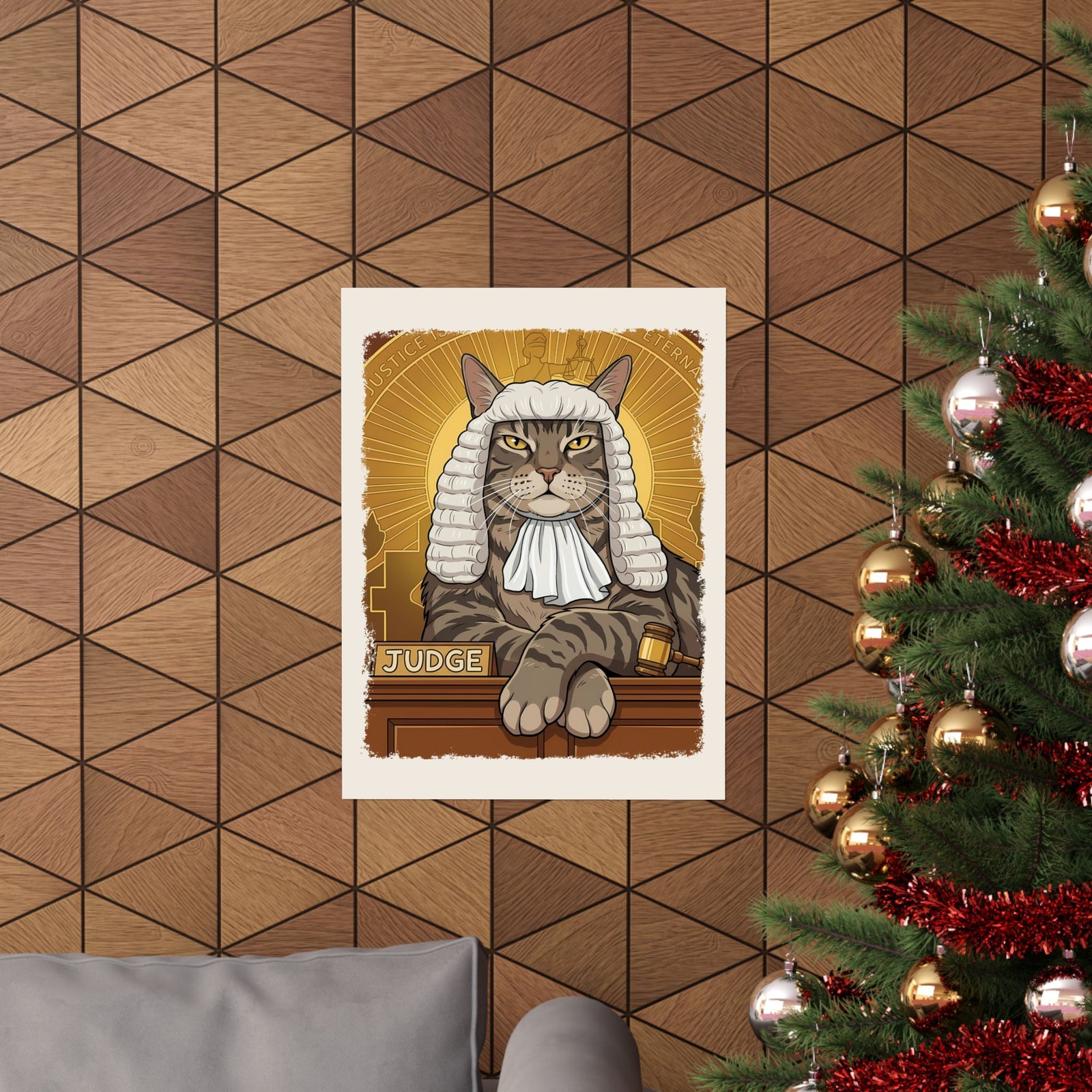 Cat Judge Poster Funny Cat Lawyer / Judge Graphic Poster