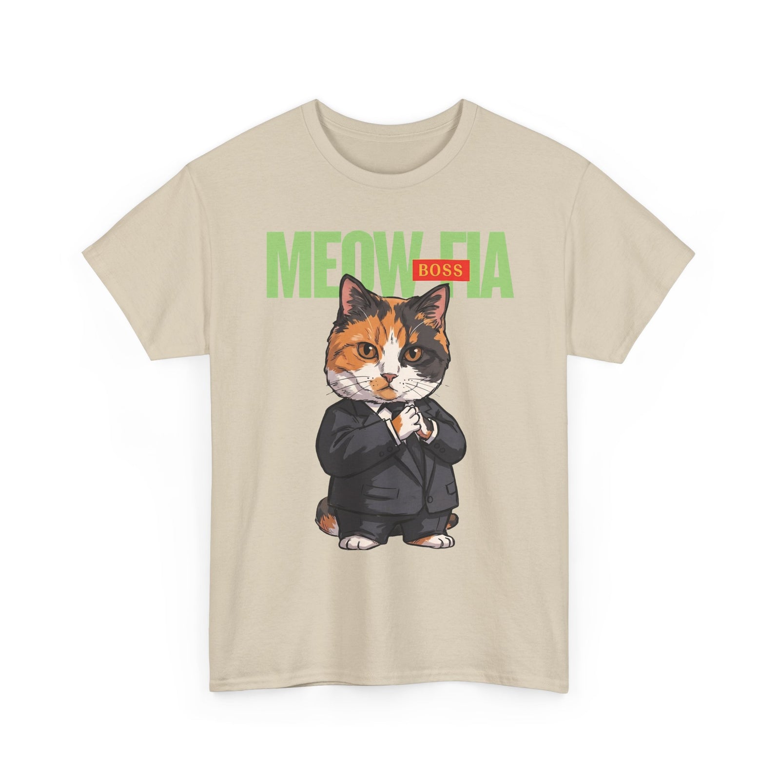 Meow-Fia Boss Mafia Calico Cat T-Shirt — Funny Mob Boss Feline Tee