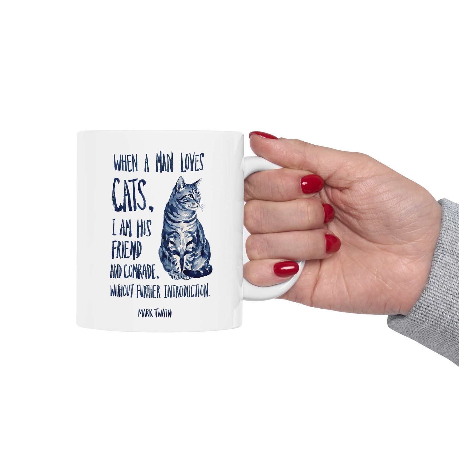 "When a Man Loves Cats" Graphic Mug — Funny Cat Lover Ceramic Mug