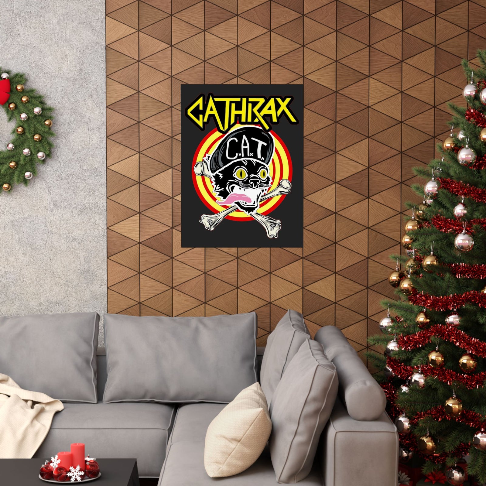 Cathrax Parody Cat Poster — Heavy Metal Band Cat Graphic Poster