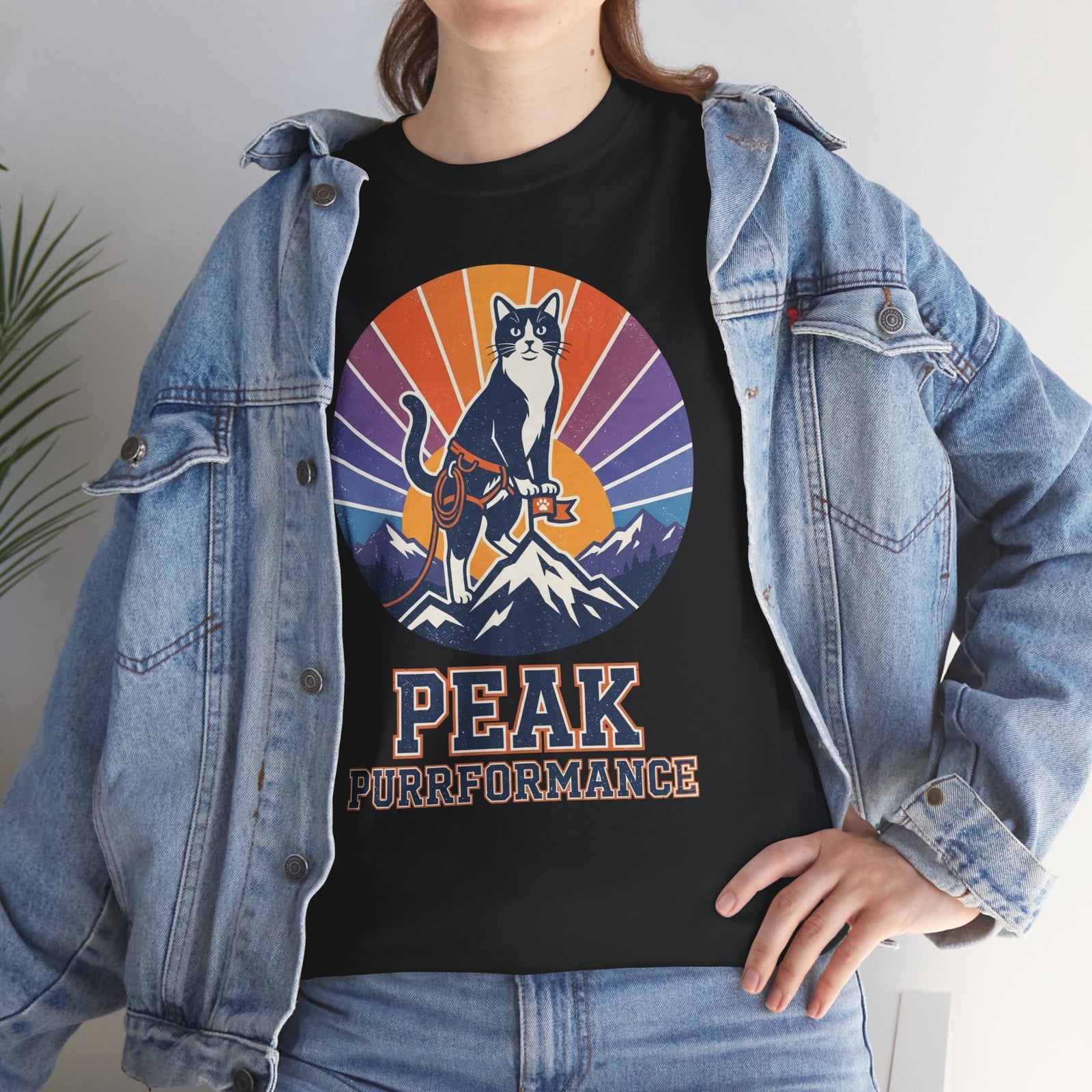 Cat Hiking Tee — "Peak Purformance" Outdoor Adventure Shirt