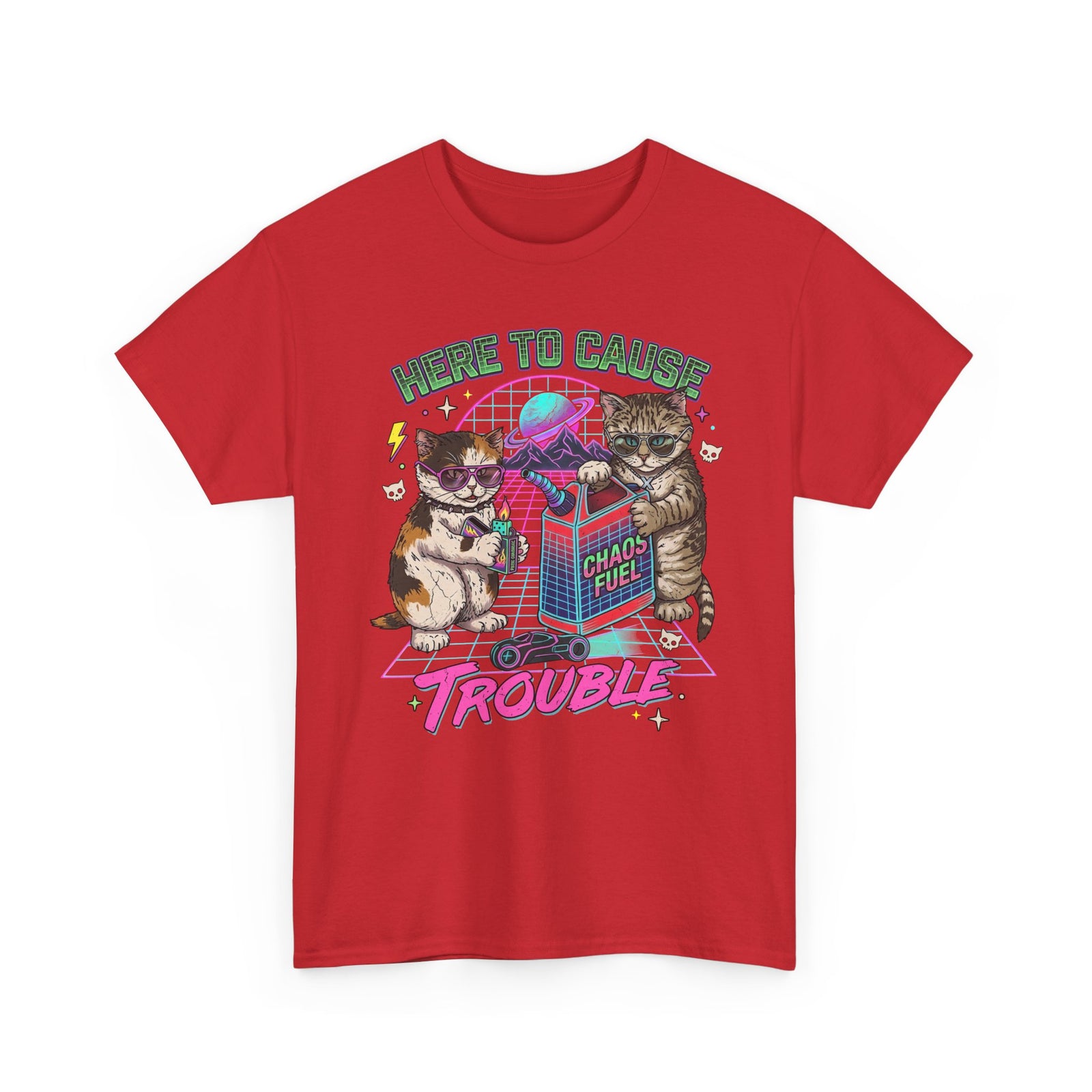 Here to Cause Trouble Naughty Cats T-Shirt