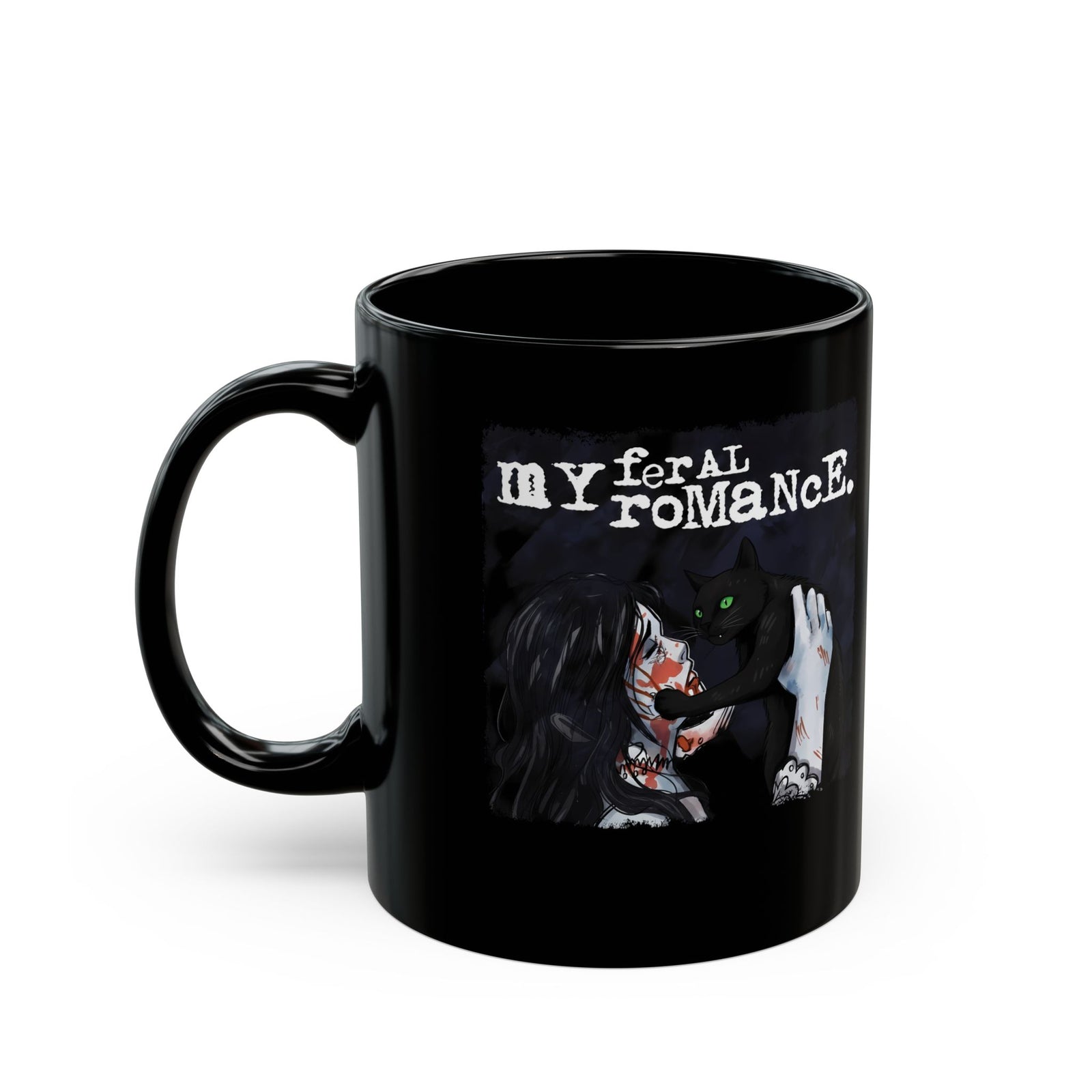 Cat Romance Mug Cute Cat & Human Love Illustration