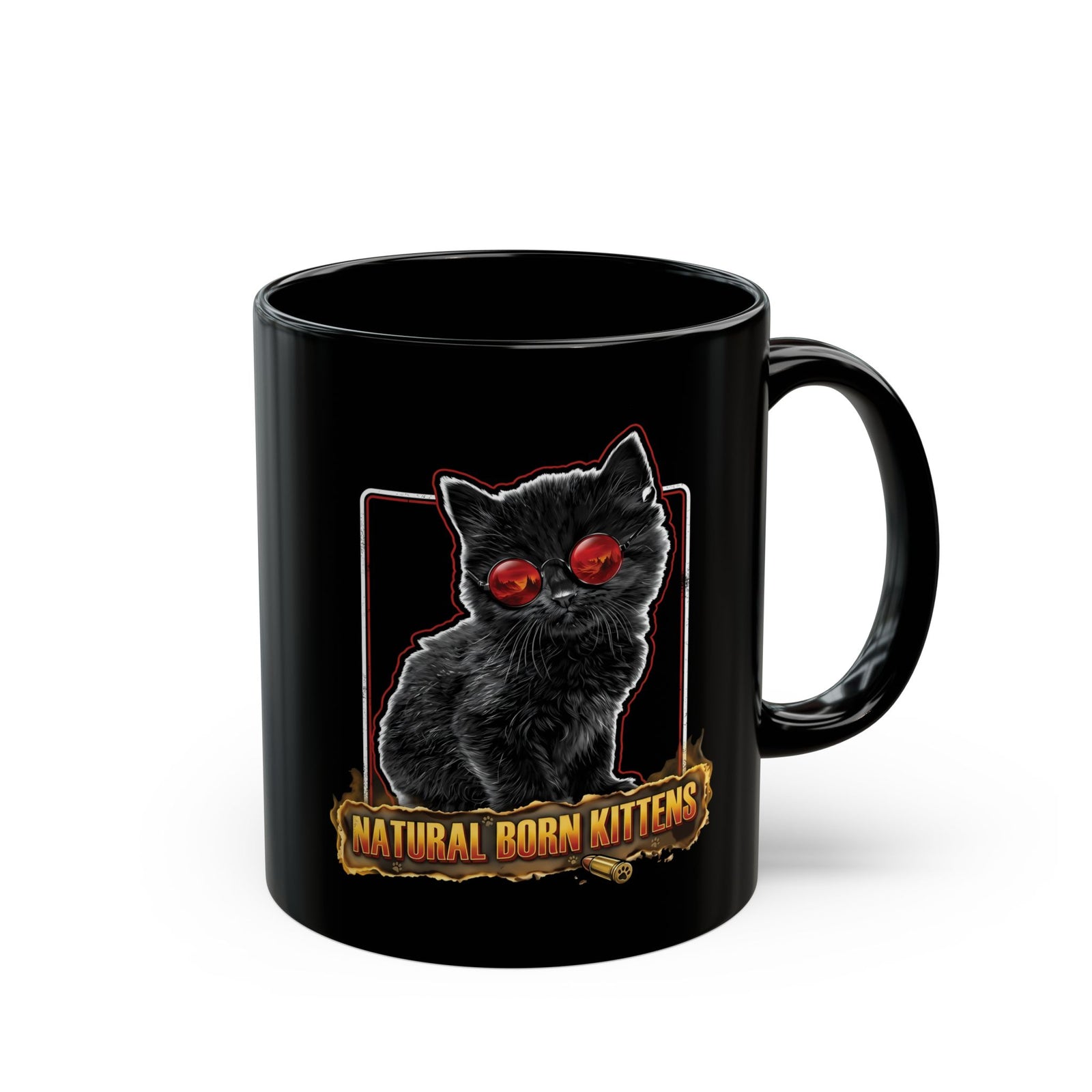 Natural Born Kittens Black Mug