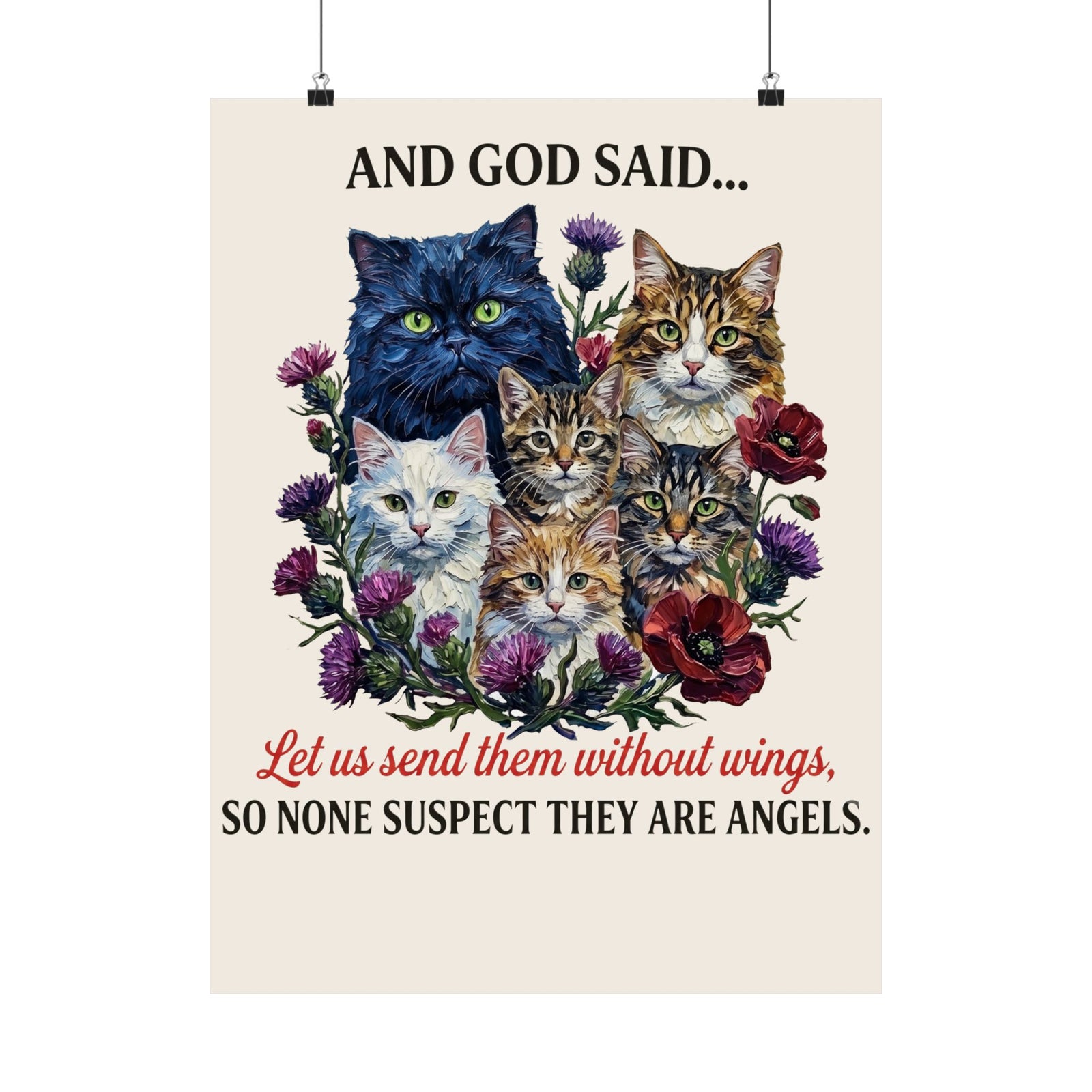 Cat Poster - And God Said Cat Poster Cats Without Wings