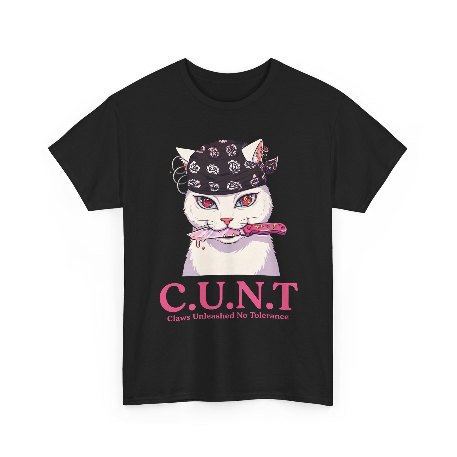 C.U.N.T Acronym Cat T-Shirt — Sassy Feline Rebellious Streetwear