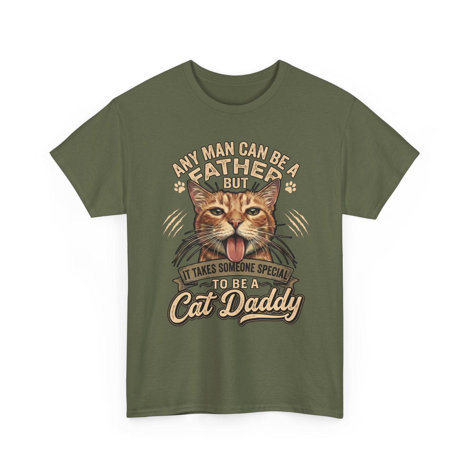 Cat Daddy Father's Day T-Shirt — Funny Orange Tabby Blep Graphic Tee