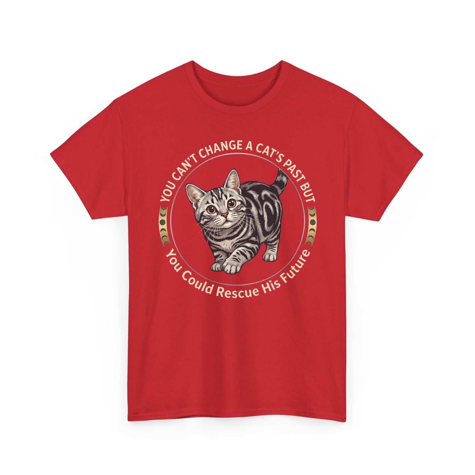 Rescue His Future Cat T-Shirt — You Can't Change A Cat's Past Rescue Tee