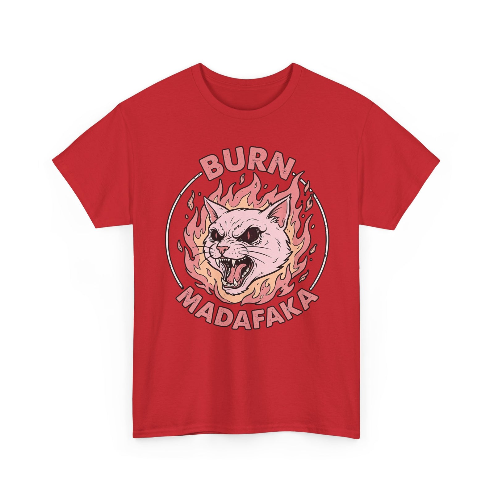 Funny Cat T‑Shirt — "Burn Madafaka" Graphic Tee
