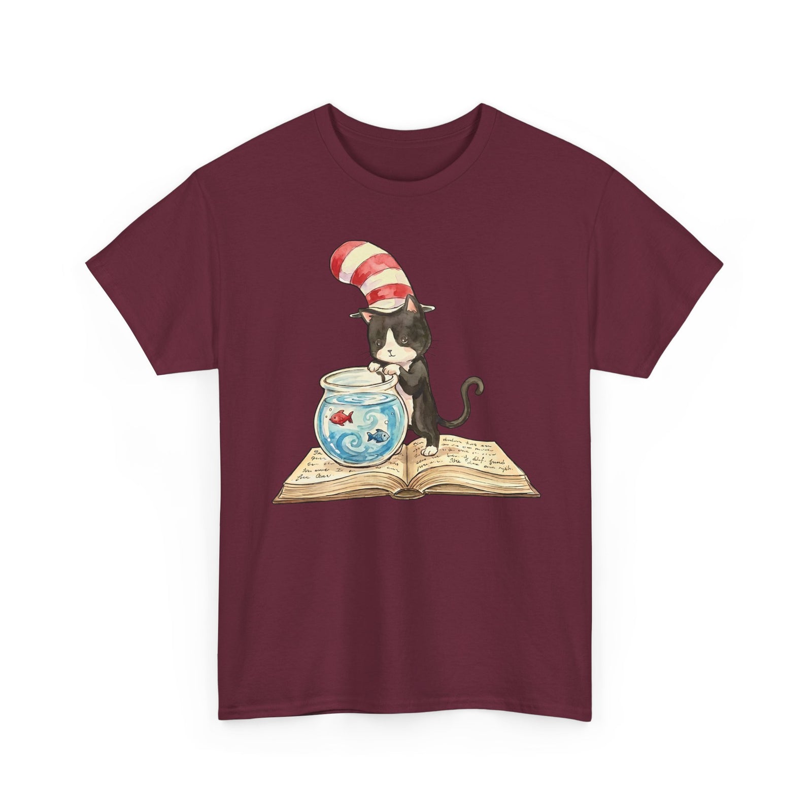 Tuxedo Cat 'Red Fish Blue Fish' T-Shirt