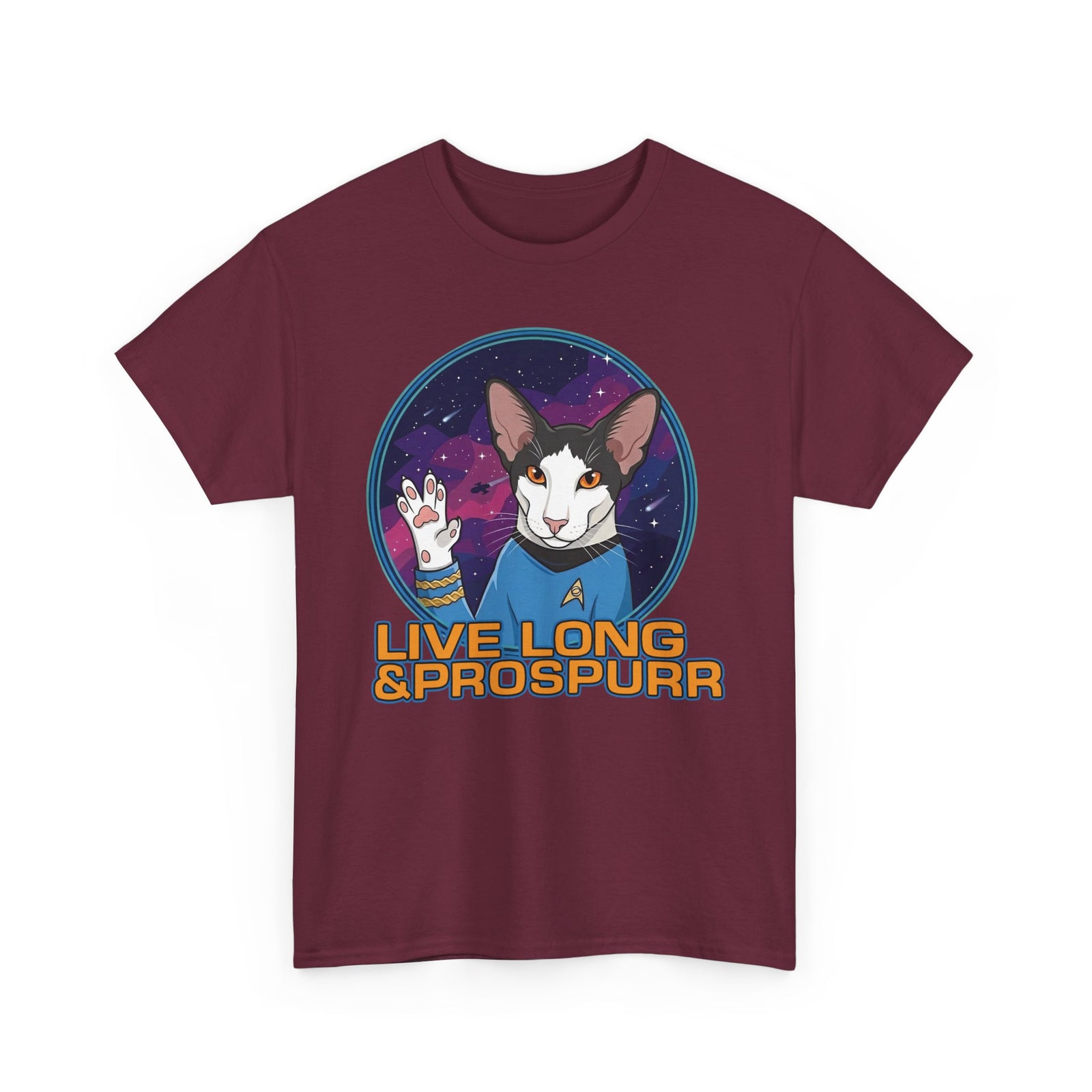 Sci‑Fi Cat 'Live Long Prospurr' T-Shirt