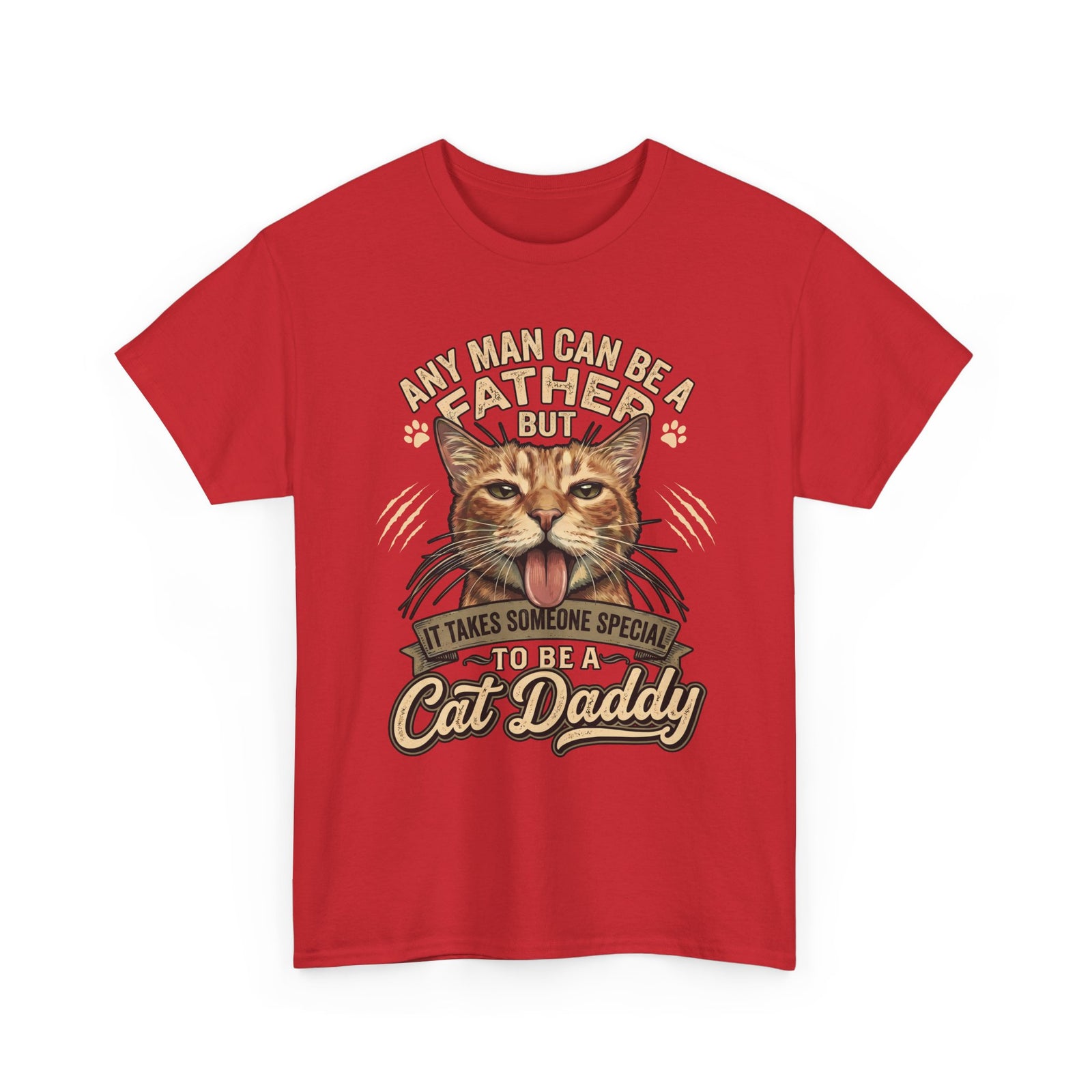 Cat Daddy Father's Day T-Shirt — Funny Orange Tabby Blep Graphic Tee