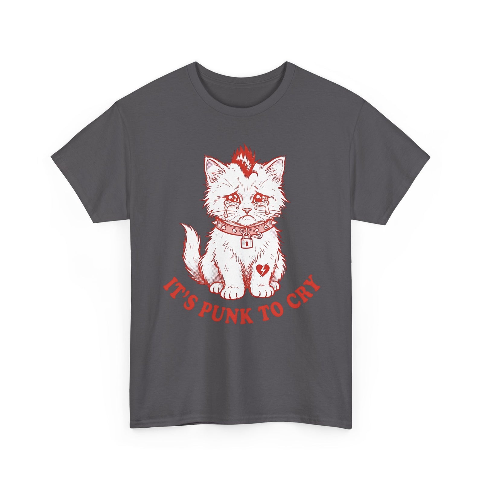 It's Punk To Cry Cat Tee — Cute Punk Cat Graphic T-Shirt
