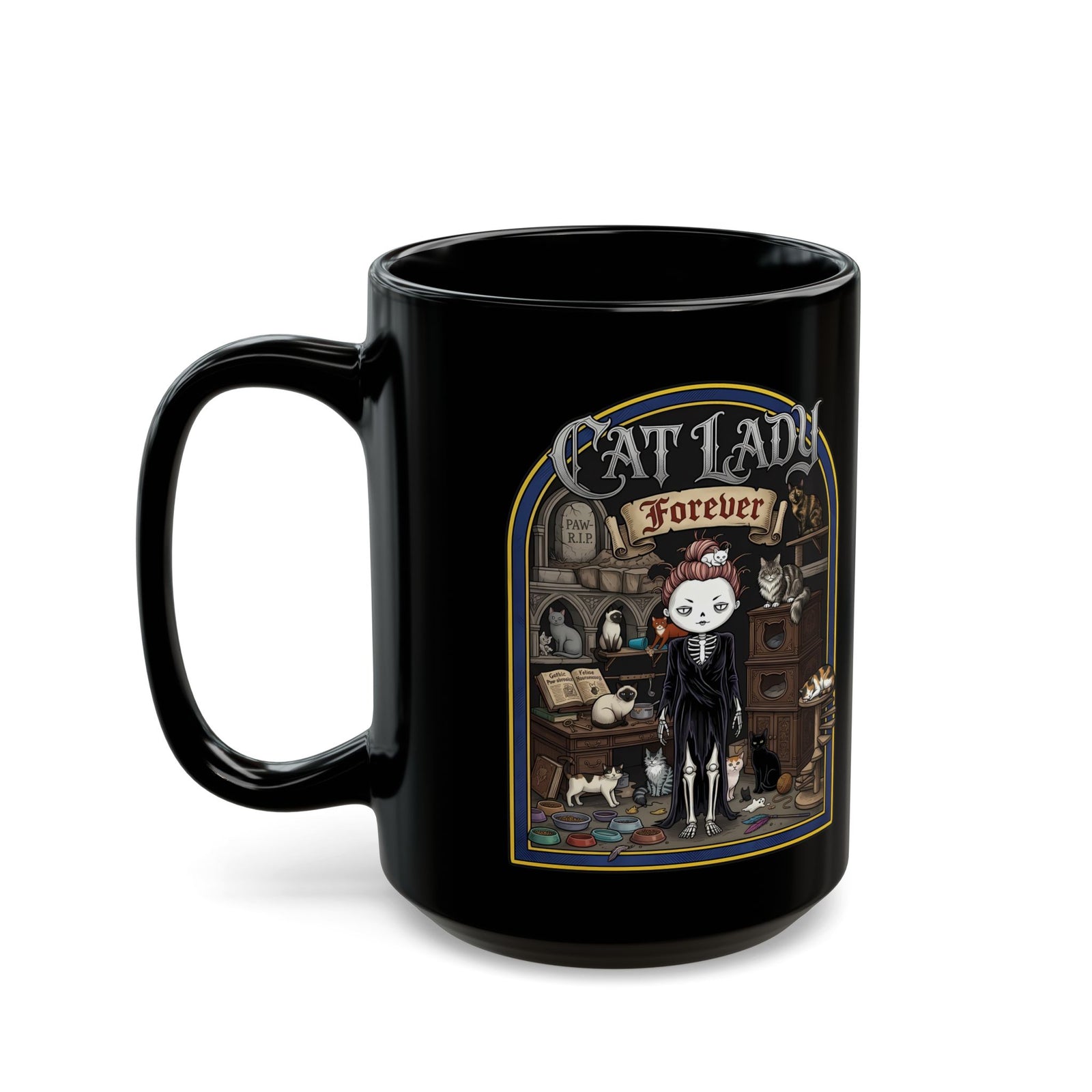 Cat Lady Black Mug Funny Cat Lover Mug