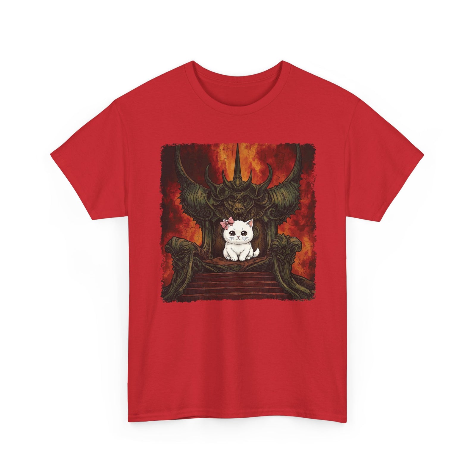 Evil Kitty Throne Kitten T-Shirt — Cute Cat Dark Fantasy Graphic