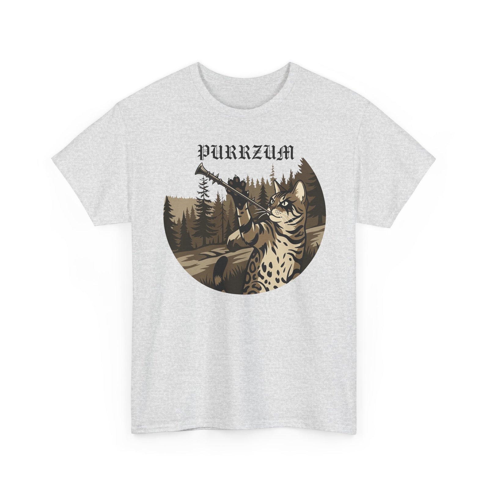 Funny Black Metal Cat Shirt | Purrzum Corpse Paint T-Shirt