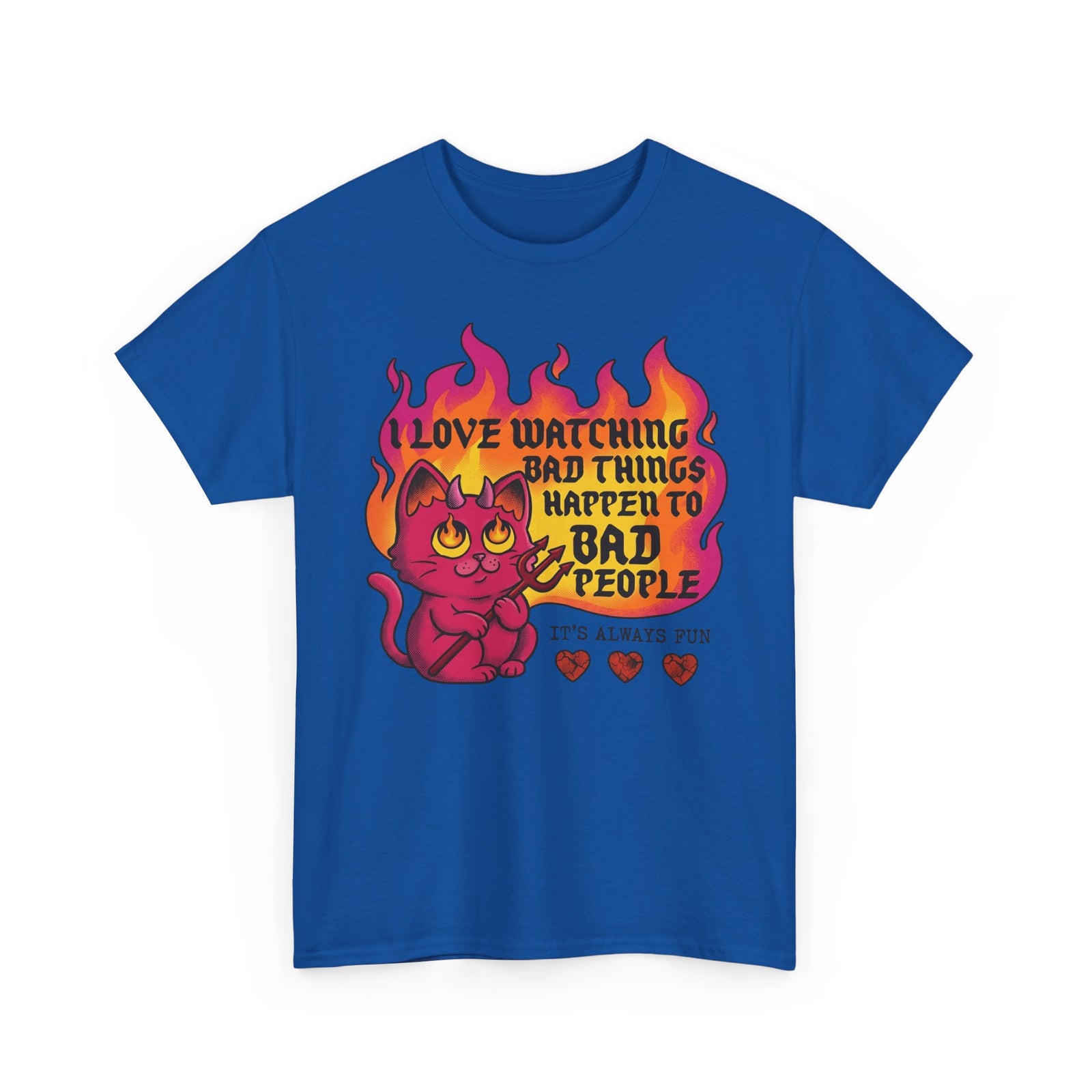 Evil Cat 'I Love Watching Bad Things' T-Shirt