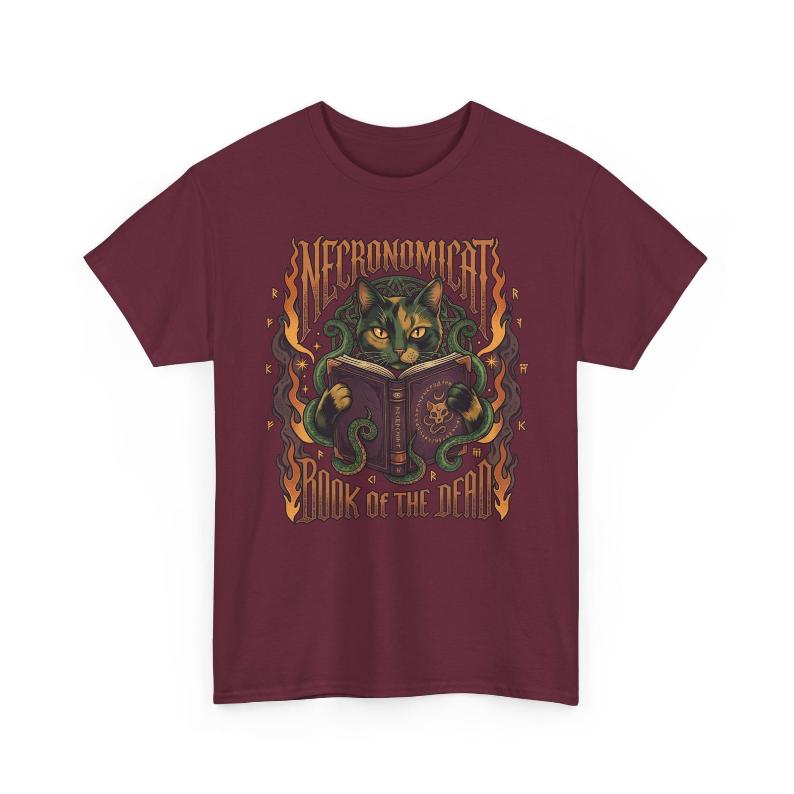 Necronomicat Occult Cat T-Shirt — Dark Mystic Graphic Tee