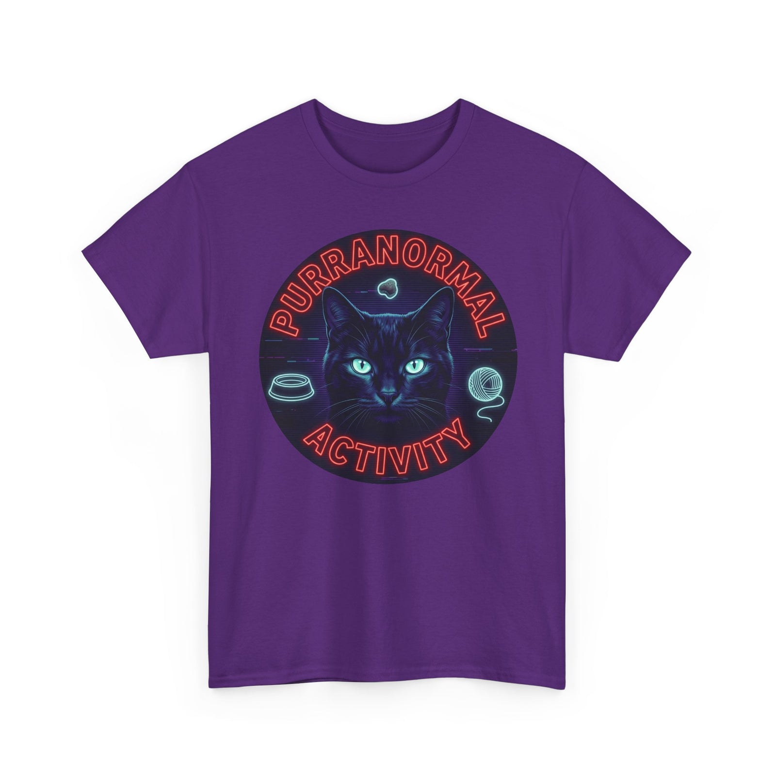 Purranormal Activity Cat T-Shirt — Neon Psychic Cat Tee