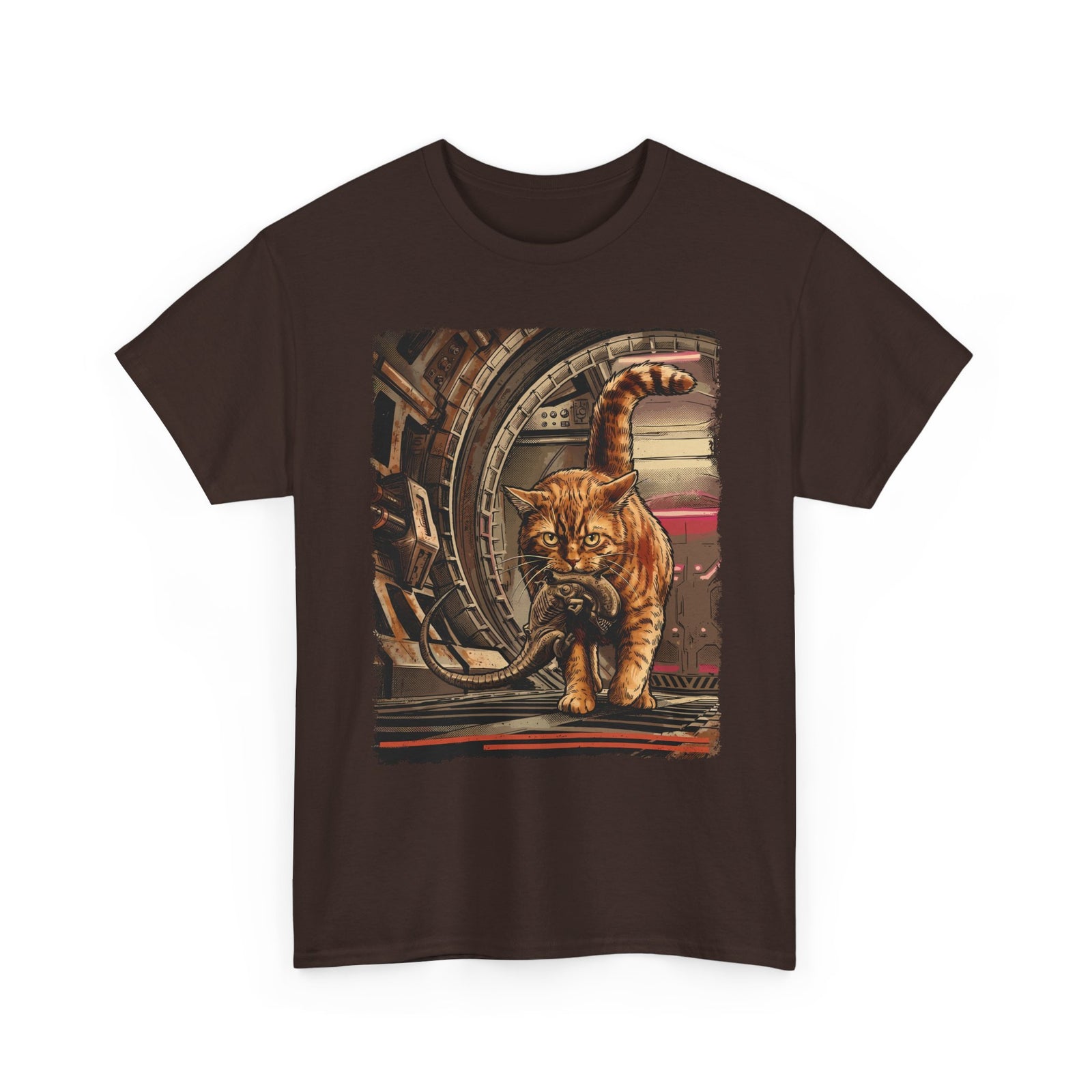 Alien Pest Control Cat T-Shirt — Retro Sci-Fi Space Apparel