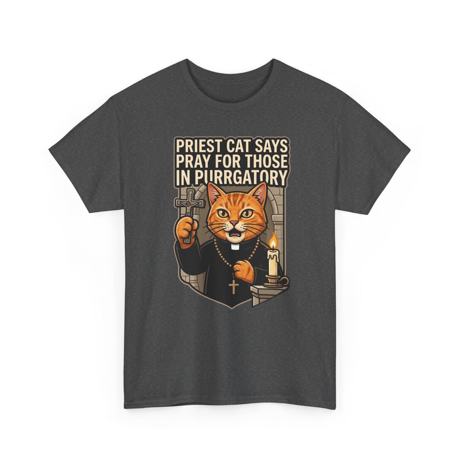 Priest Cat 'Pray For Those In Purratory' T-Shirt