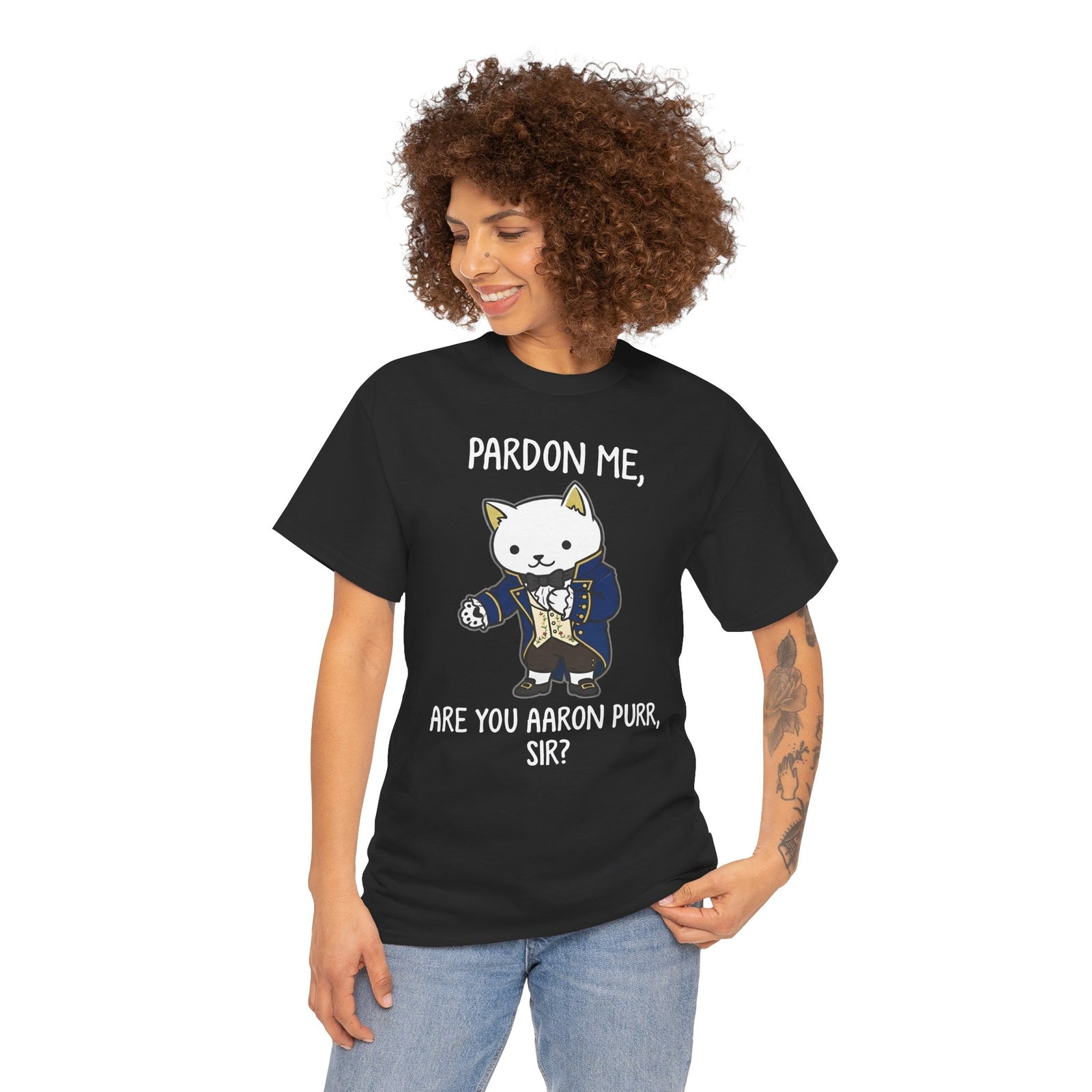 Pardon Me Are You Aaron Purr Cat T-Shirt — Funny Cat Quote Tee