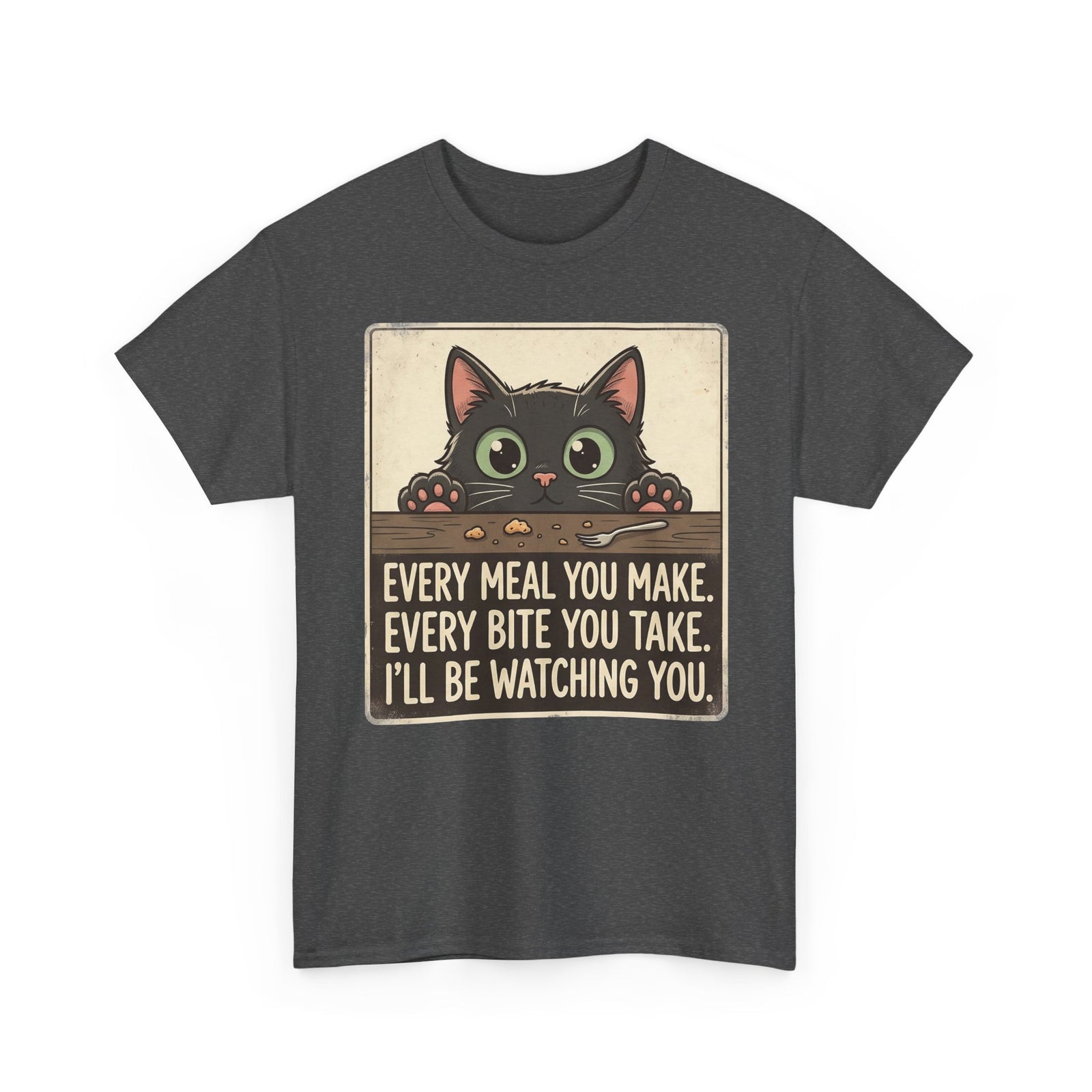 Cute Stalker Cat Watching You T-Shirt — Funny Cat Lover Tee