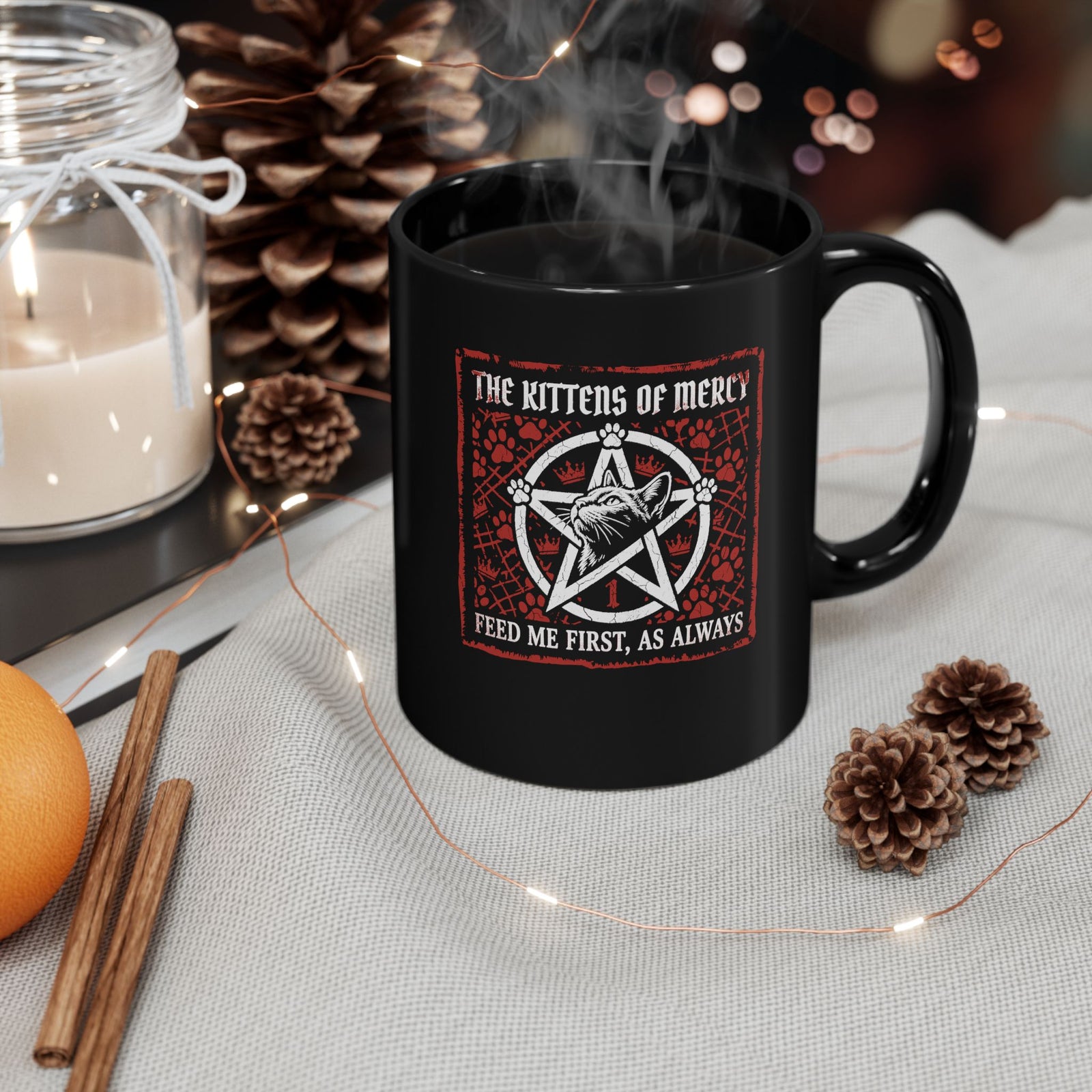 Kittens of Mercy Black Mug Cute Kitten Rescue Mug