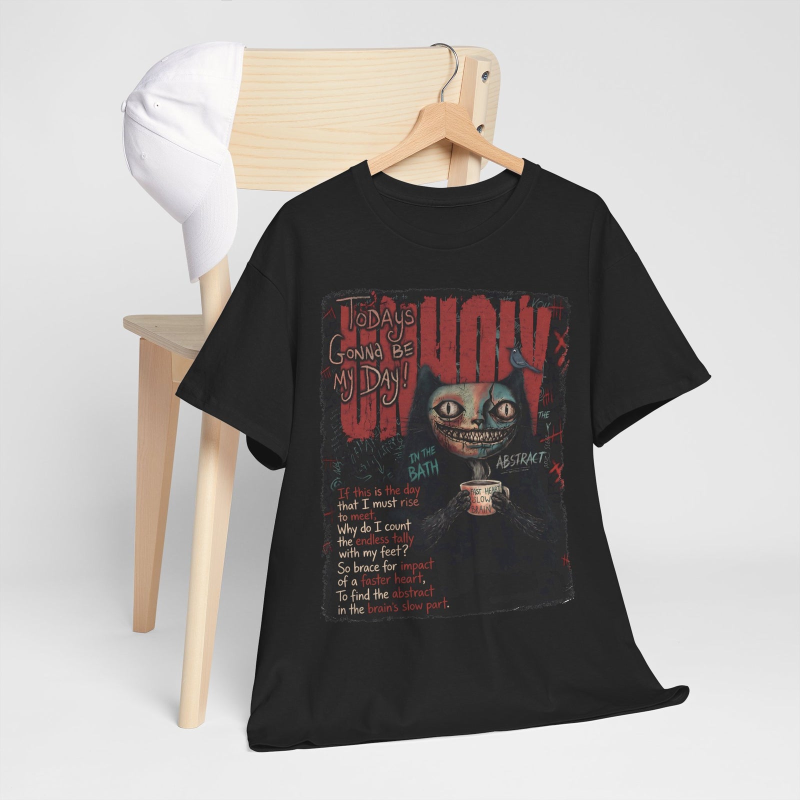 Today's Gonna Be My Day Unholy Creepy Cat T-Shirt — Edgy Dark Aesthetic Shirt