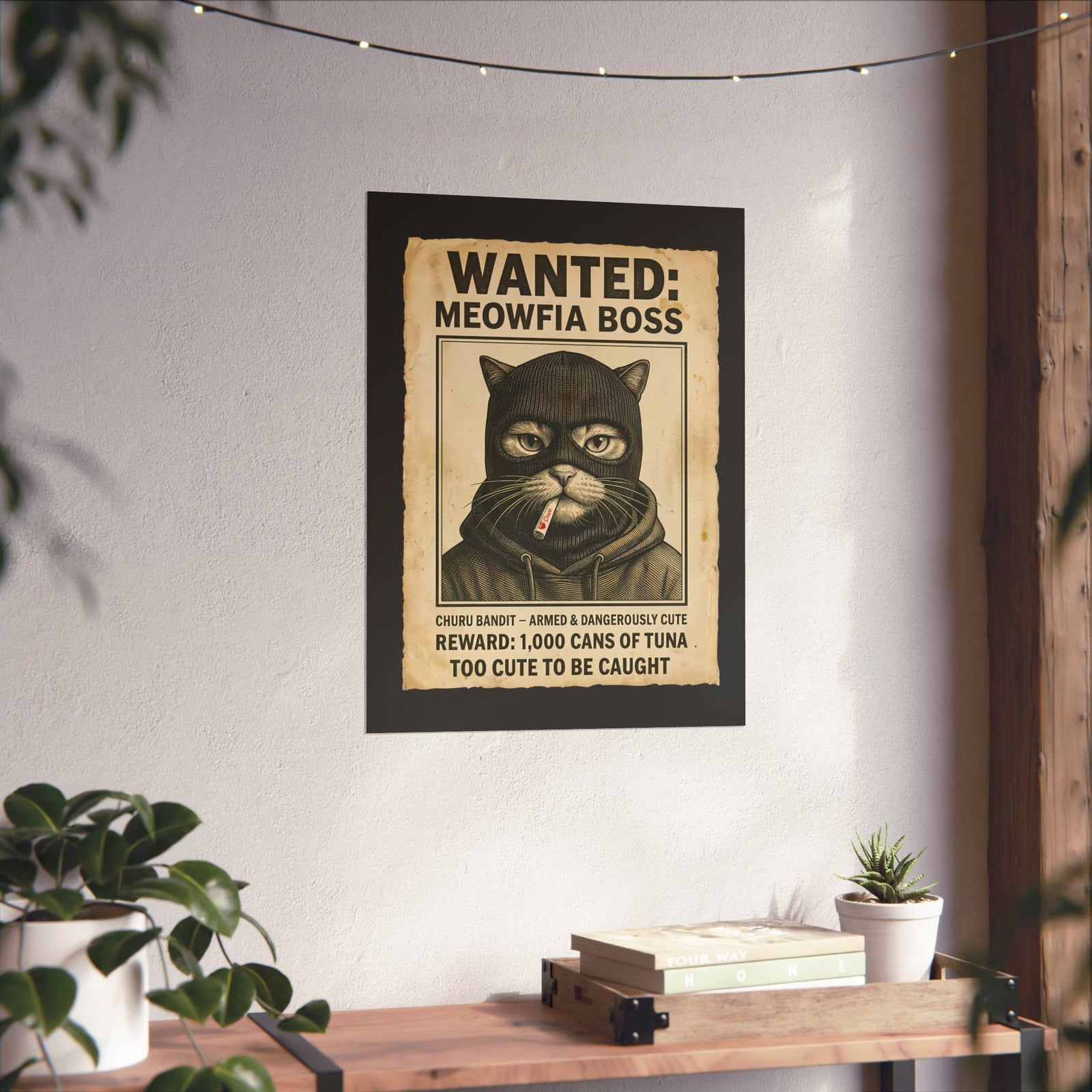 "Meowfia Boss" Wanted Poster Funny Cat Poster