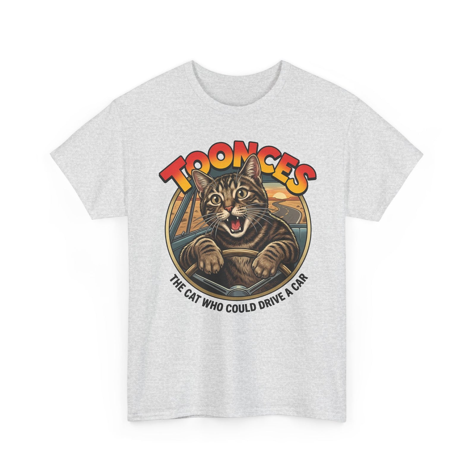 Toonces Cat Driving Tee — "Toonces: The Cat Who Could Drive a Car" Graphic T-Shirt