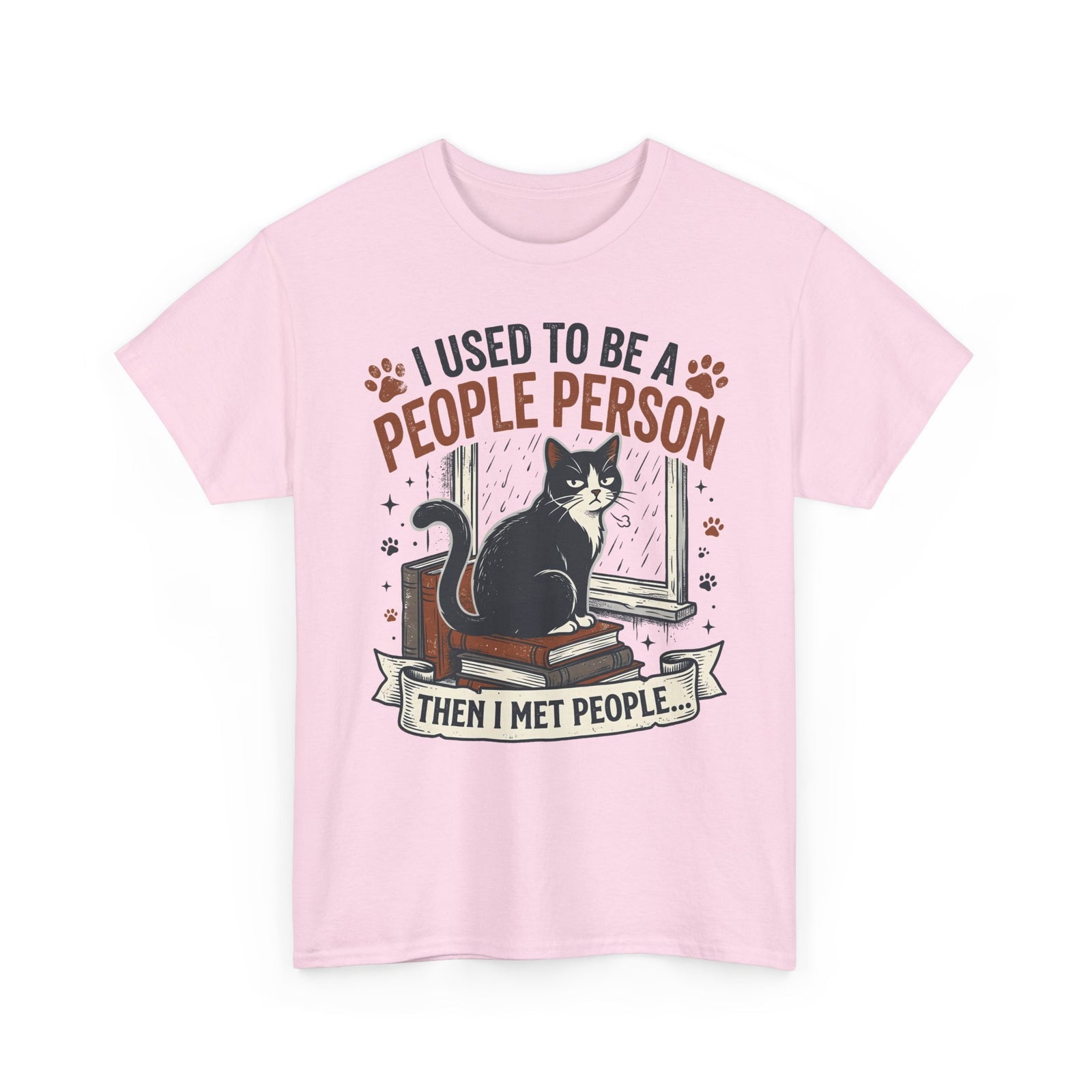 Cat Lover Tee — "I Used to Be a People Person Then I Met People" Graphic T-Shirt