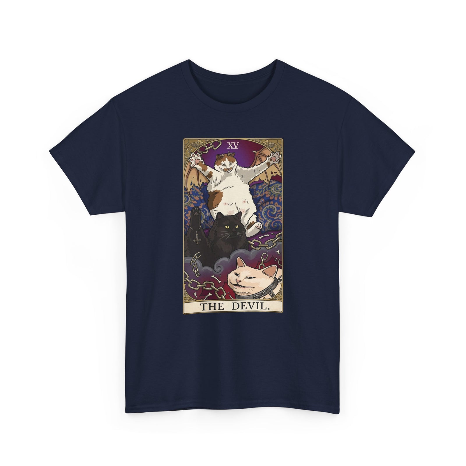 The Devil Cats Tarot T-Shirt — Mystical Cat Tarot Illustration