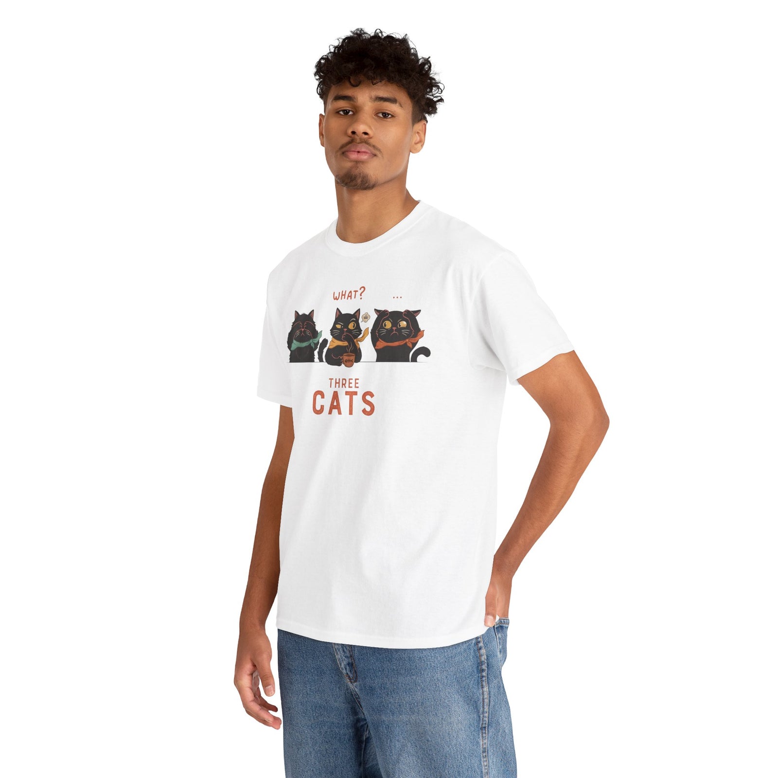 Three Wise Cats T-Shirt — Graphic Tee for Cat Lovers