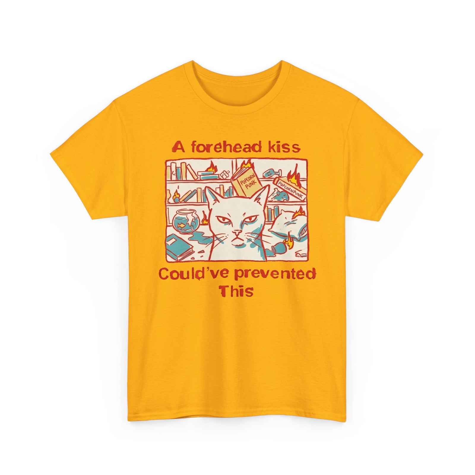 Naughty Cat Forehead Kiss Tee - Funny Cat Lover T-Shirt