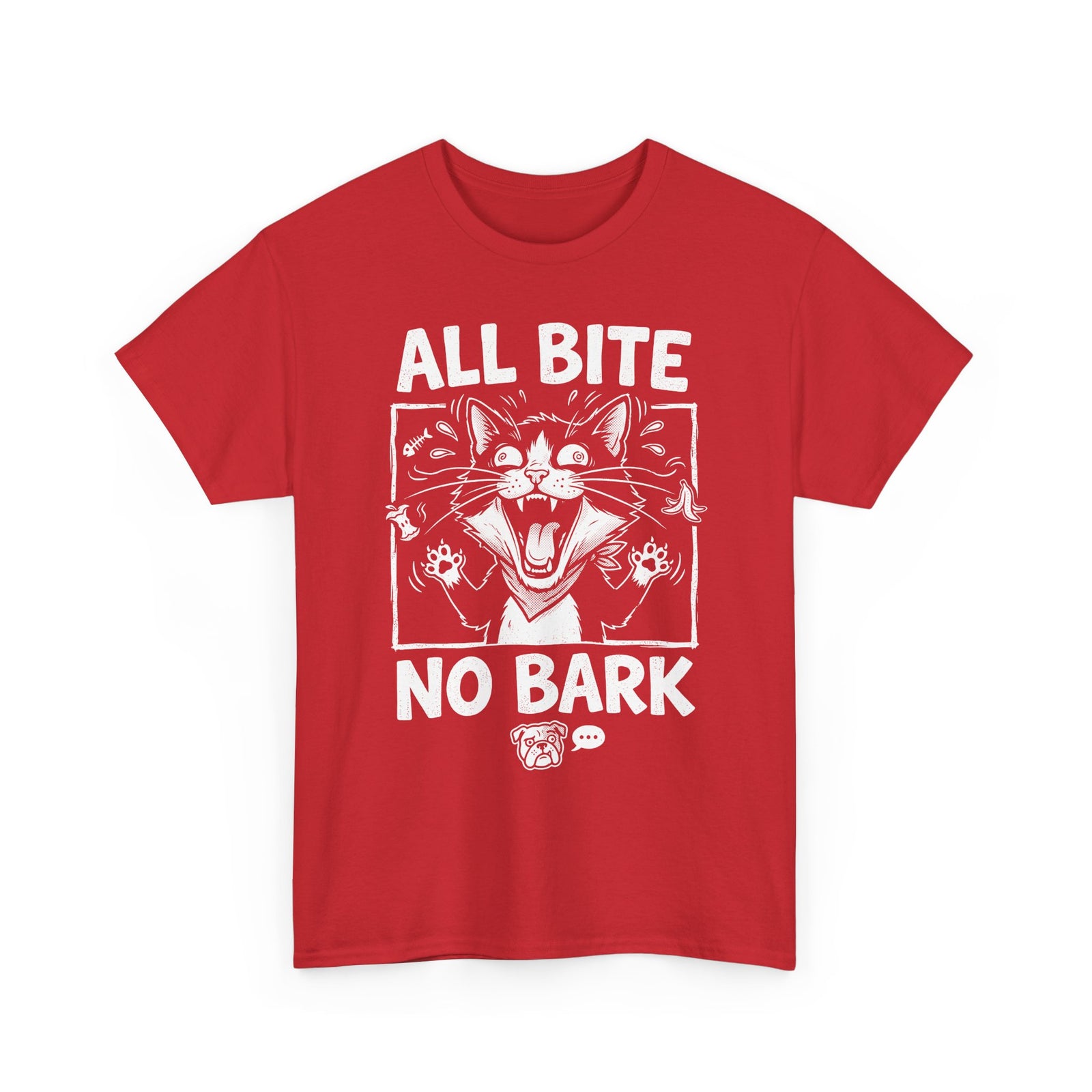Cat All Bite No Bark T-Shirt — Funny Cat Lover Tee