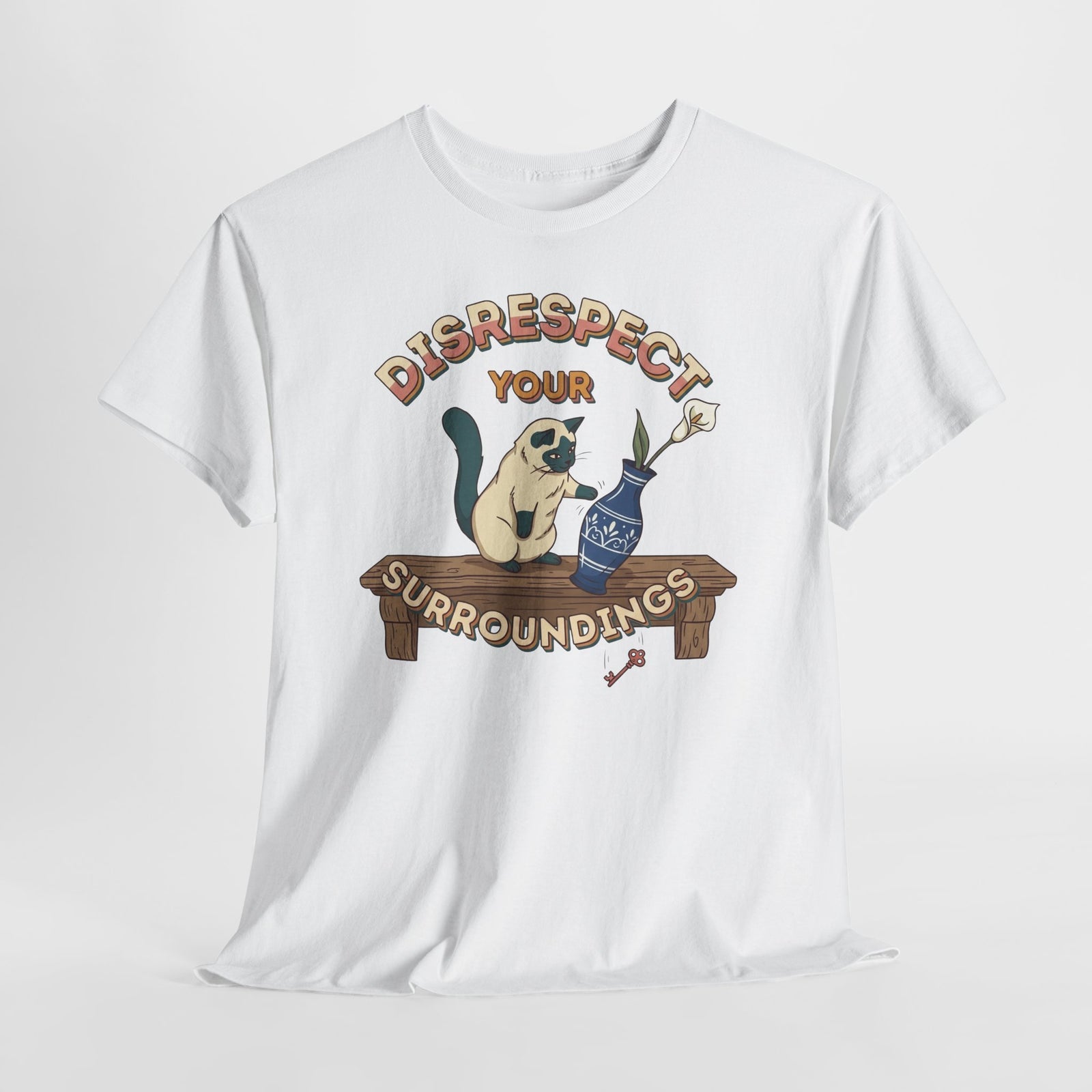 Disrespect Your Surroundings Cat Graphic Tee