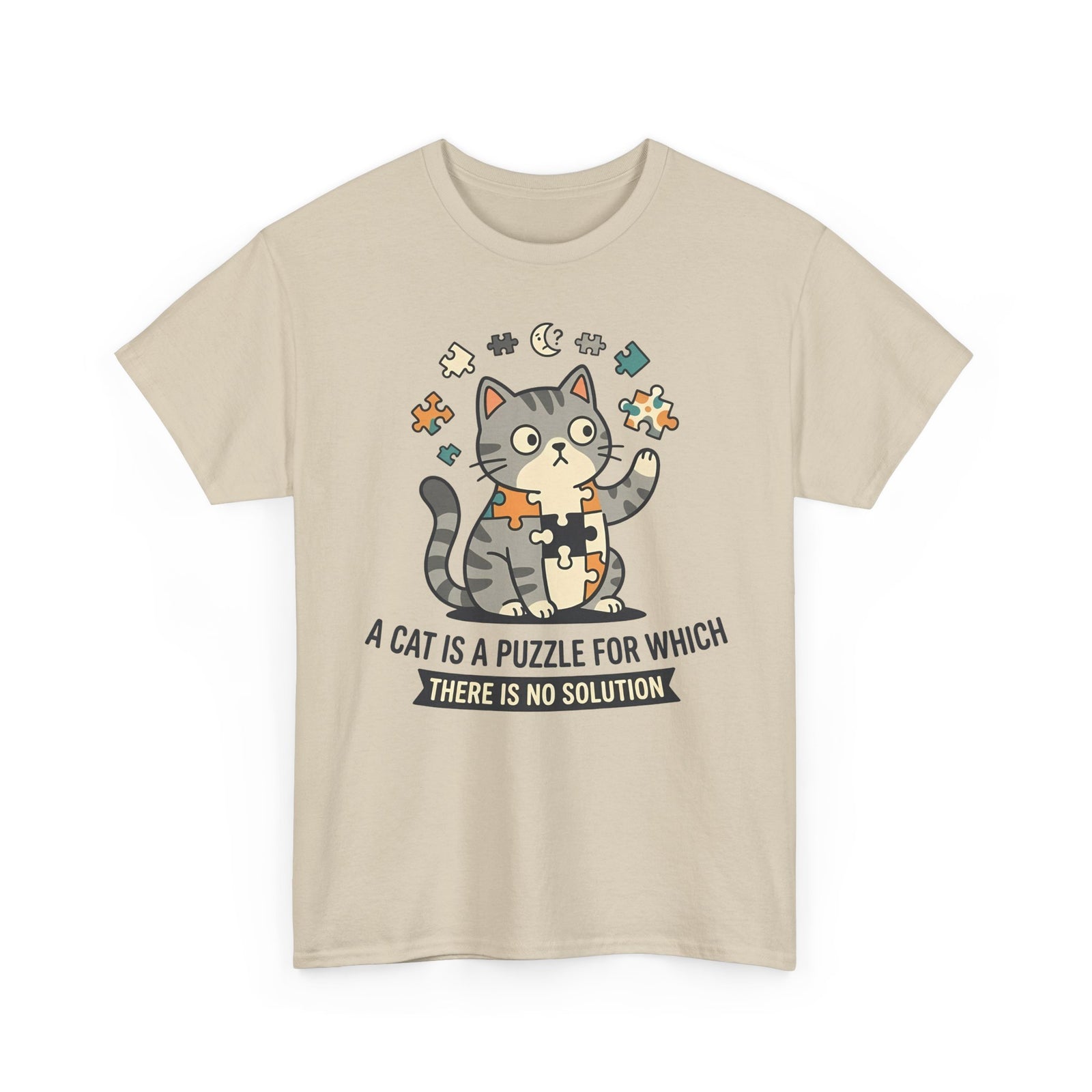Cat Puzzle T-Shirt — "A Cat Is a Puzzle for Which There Is No Solution"