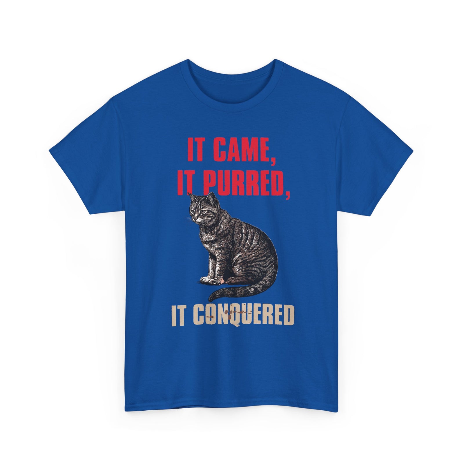 It Came It Purred It Conquered T-Shirt — Funny Julius Caesar Cat Parody Tee